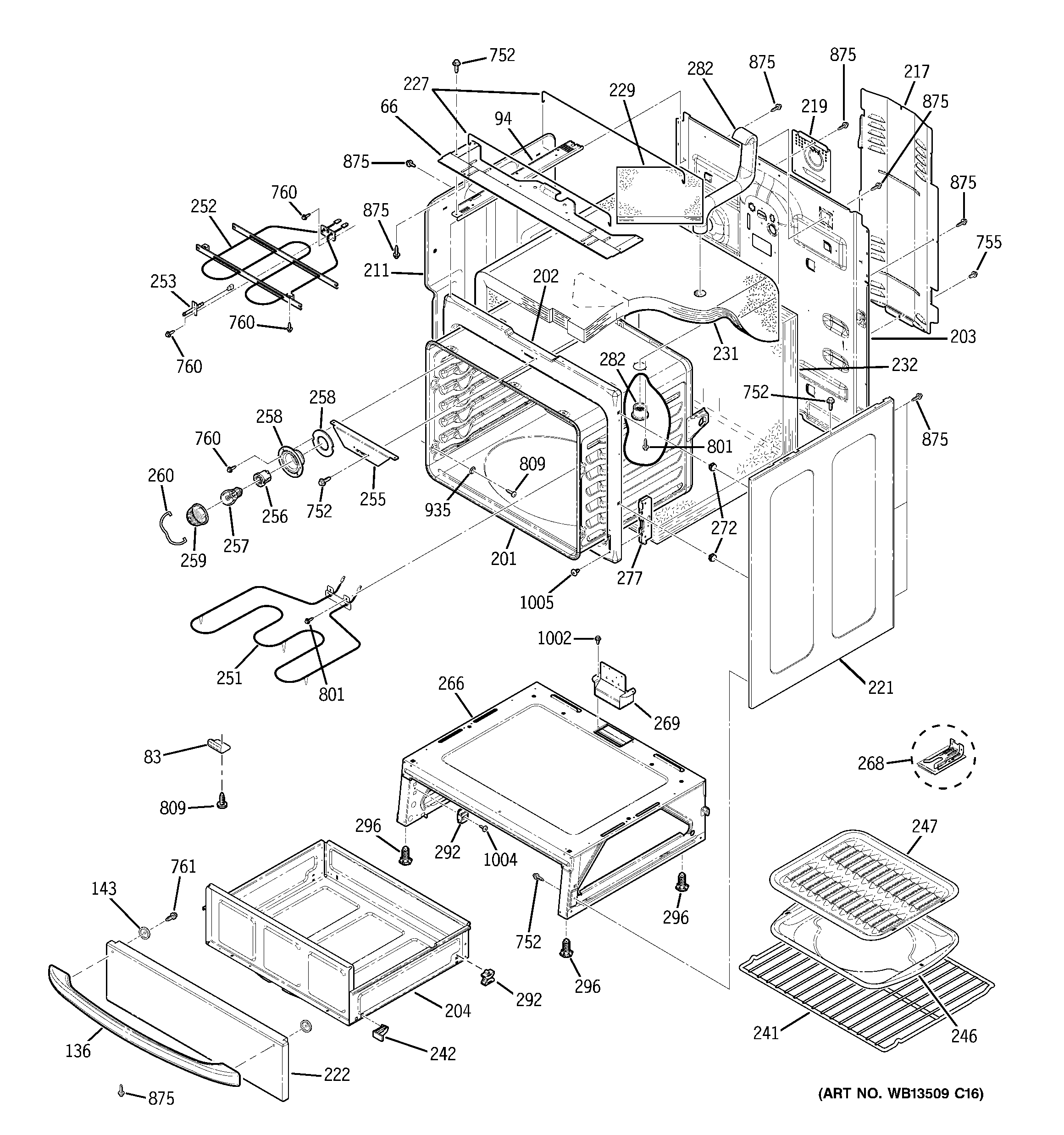 GE JBP83SK1SS body parts diagram