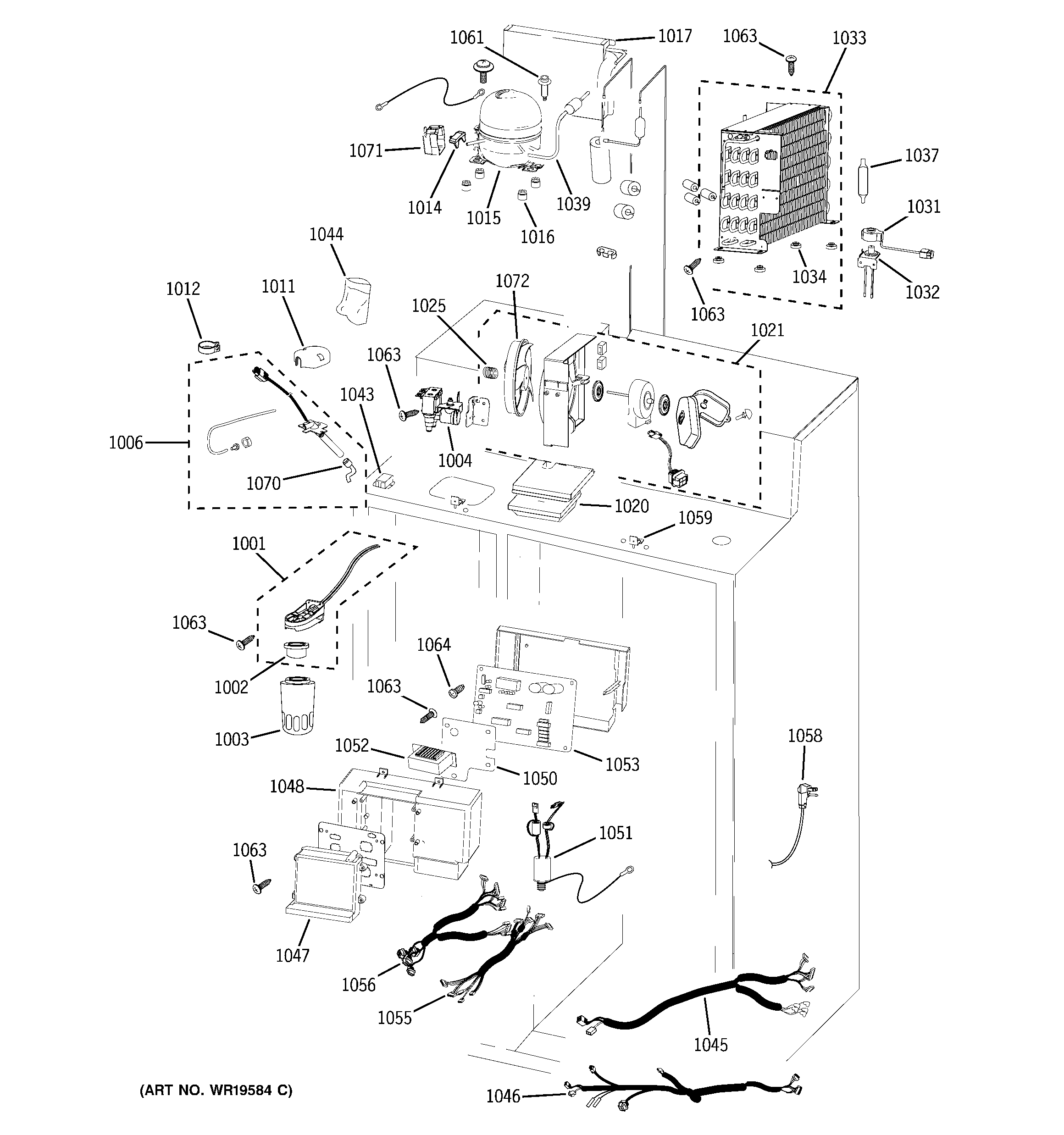 GE PSB42LGRAWV unit parts diagram