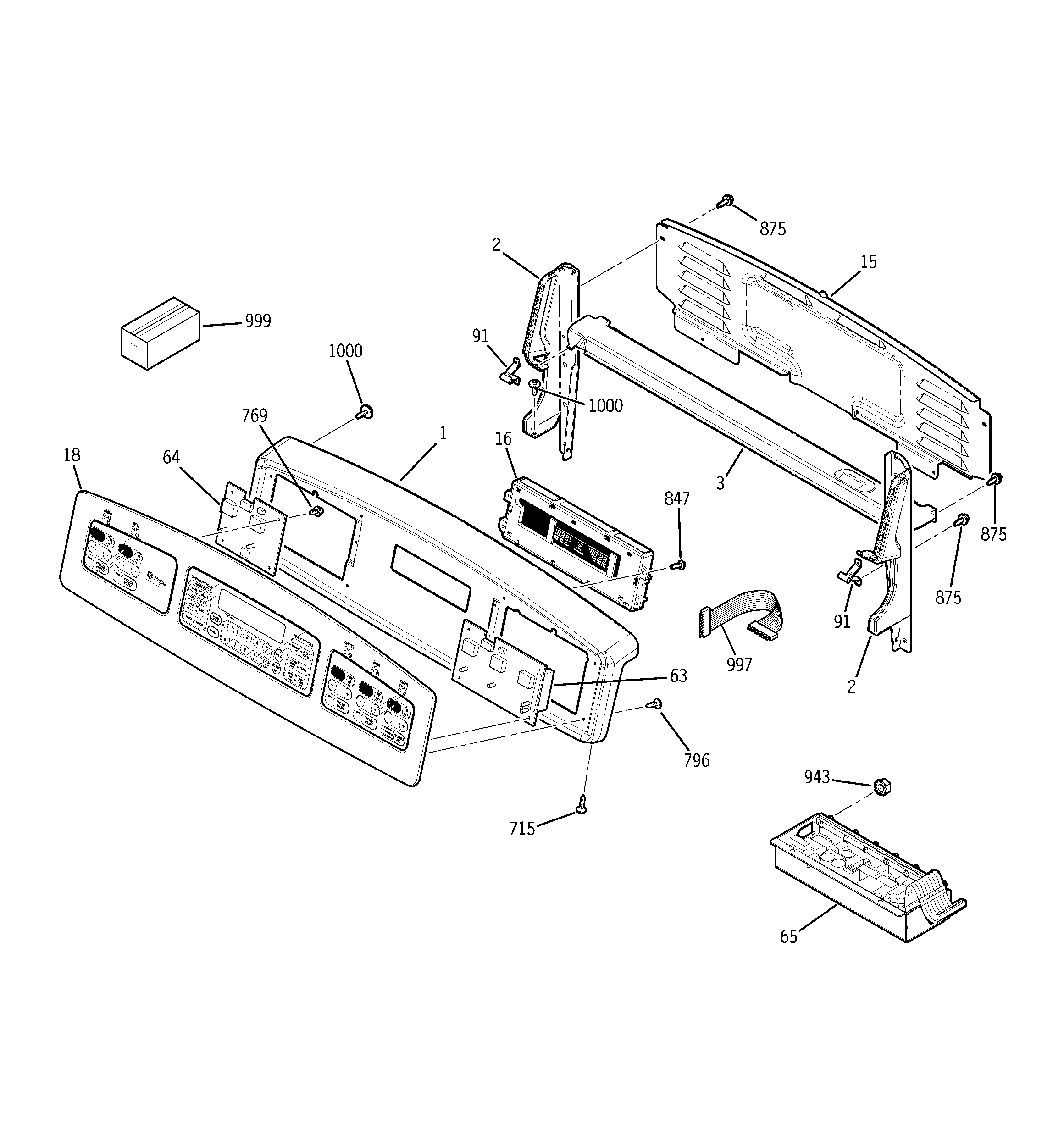 GE JB988SK2SS control panel diagram