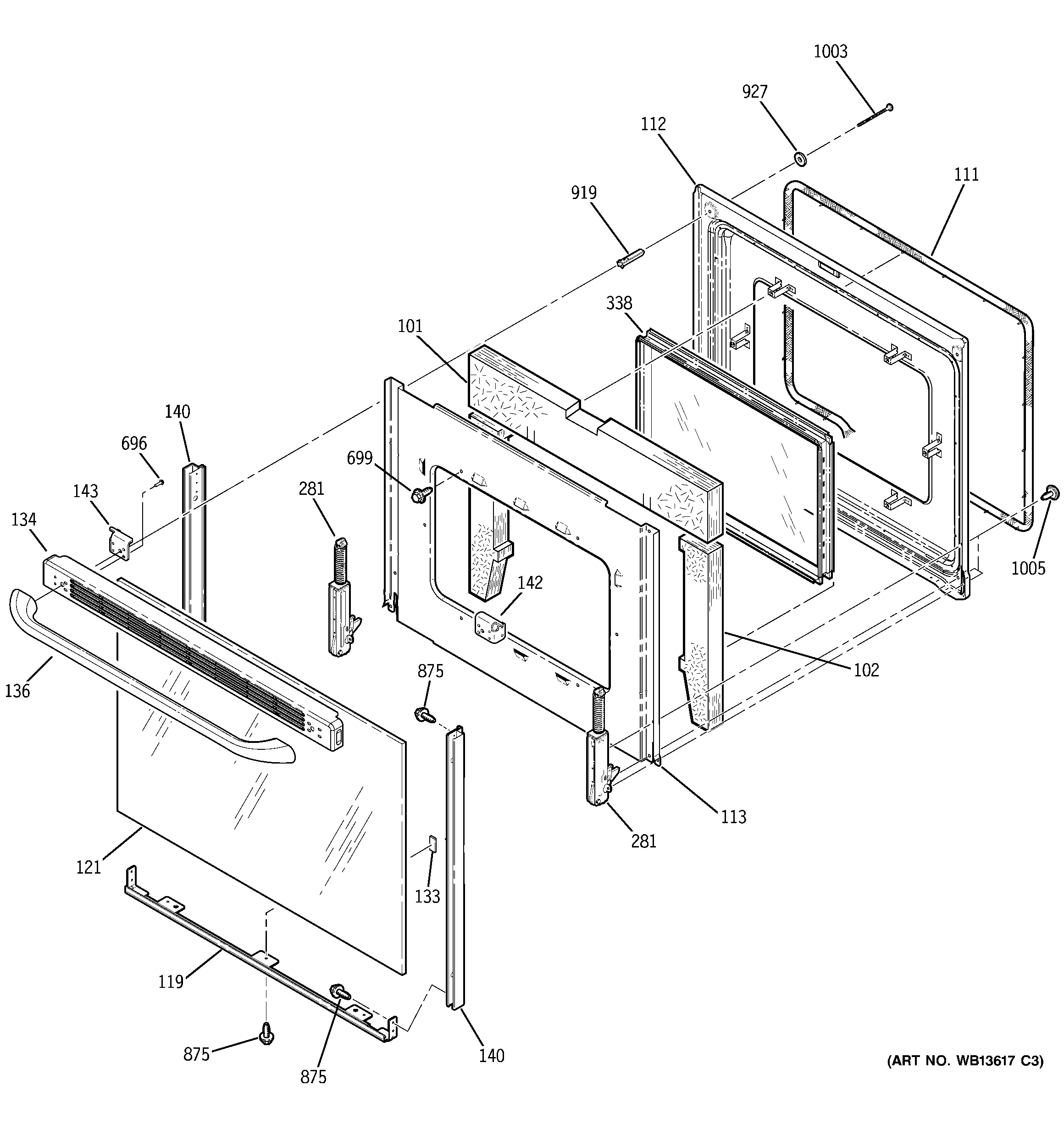 GE JBP68HK3WW door diagram