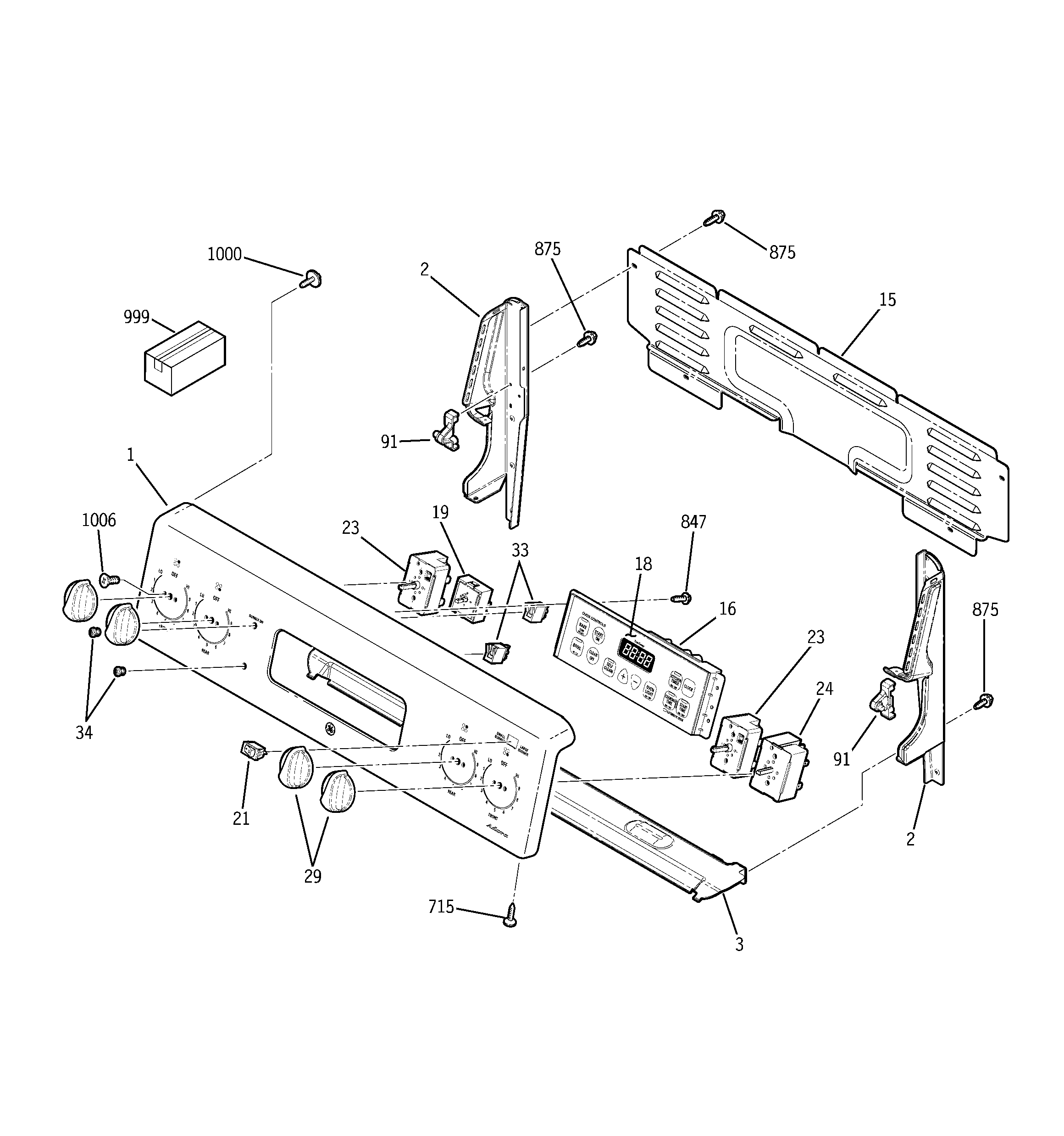 GE JBP68SK3SS control panel diagram