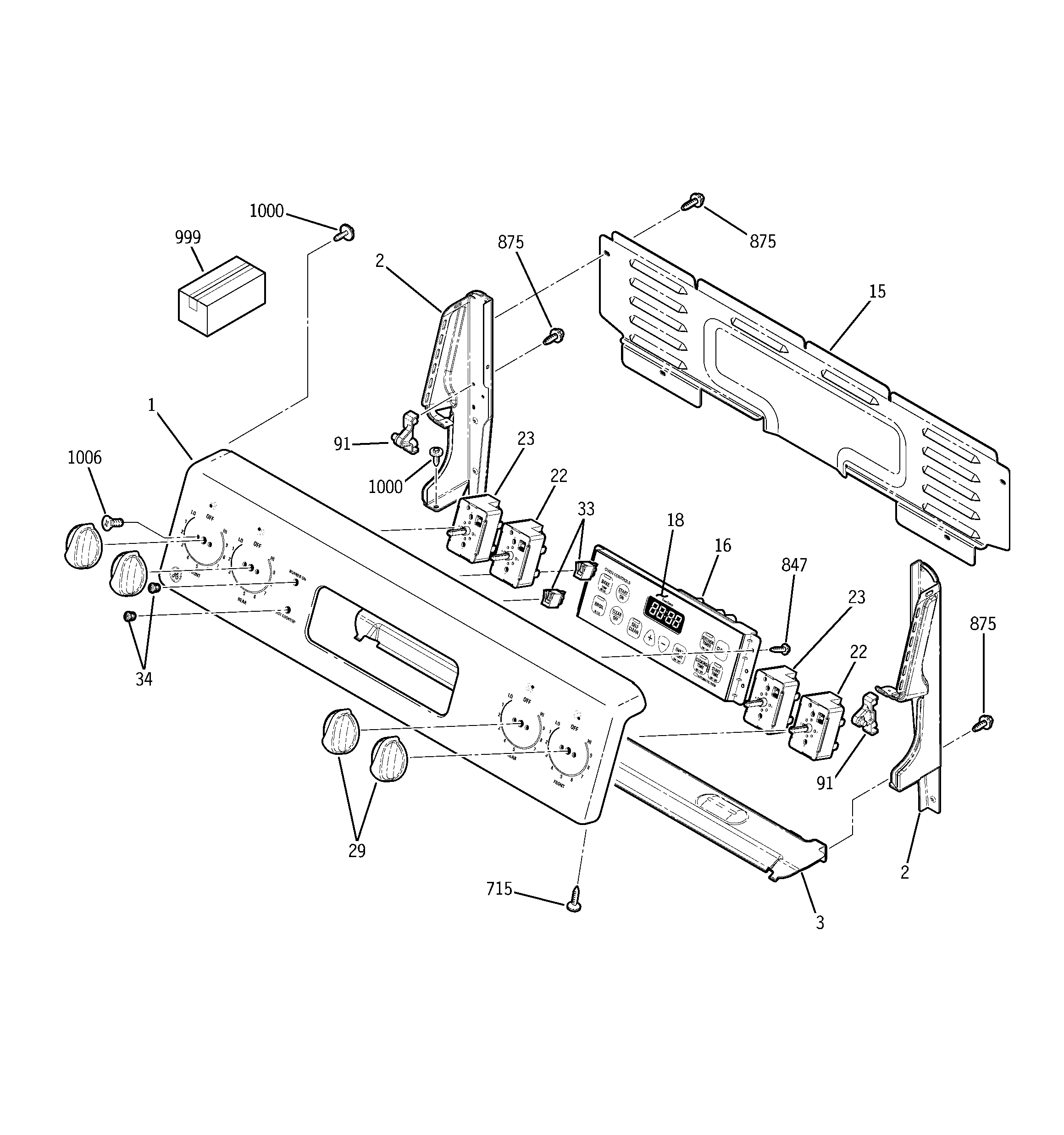 GE JBS55SK3SS control panel diagram
