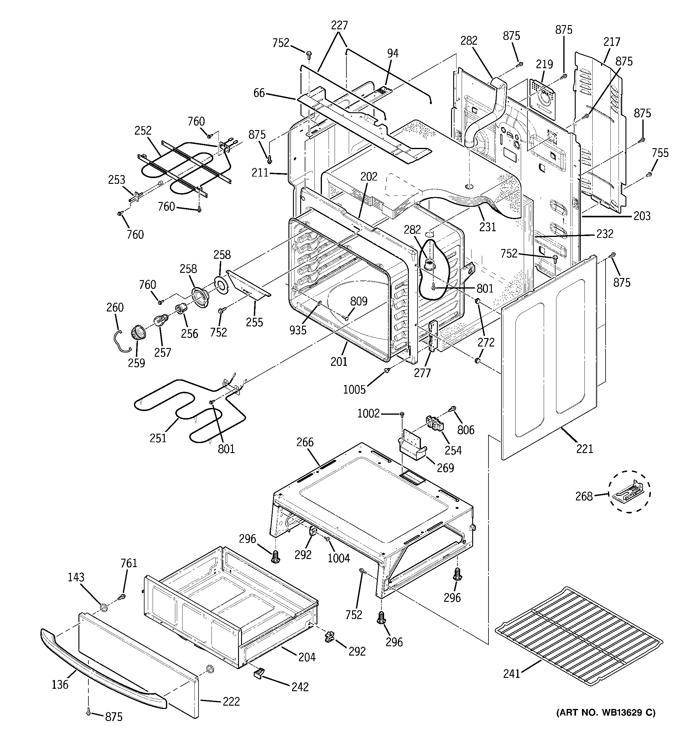 GE JBS55SK3SS body parts diagram