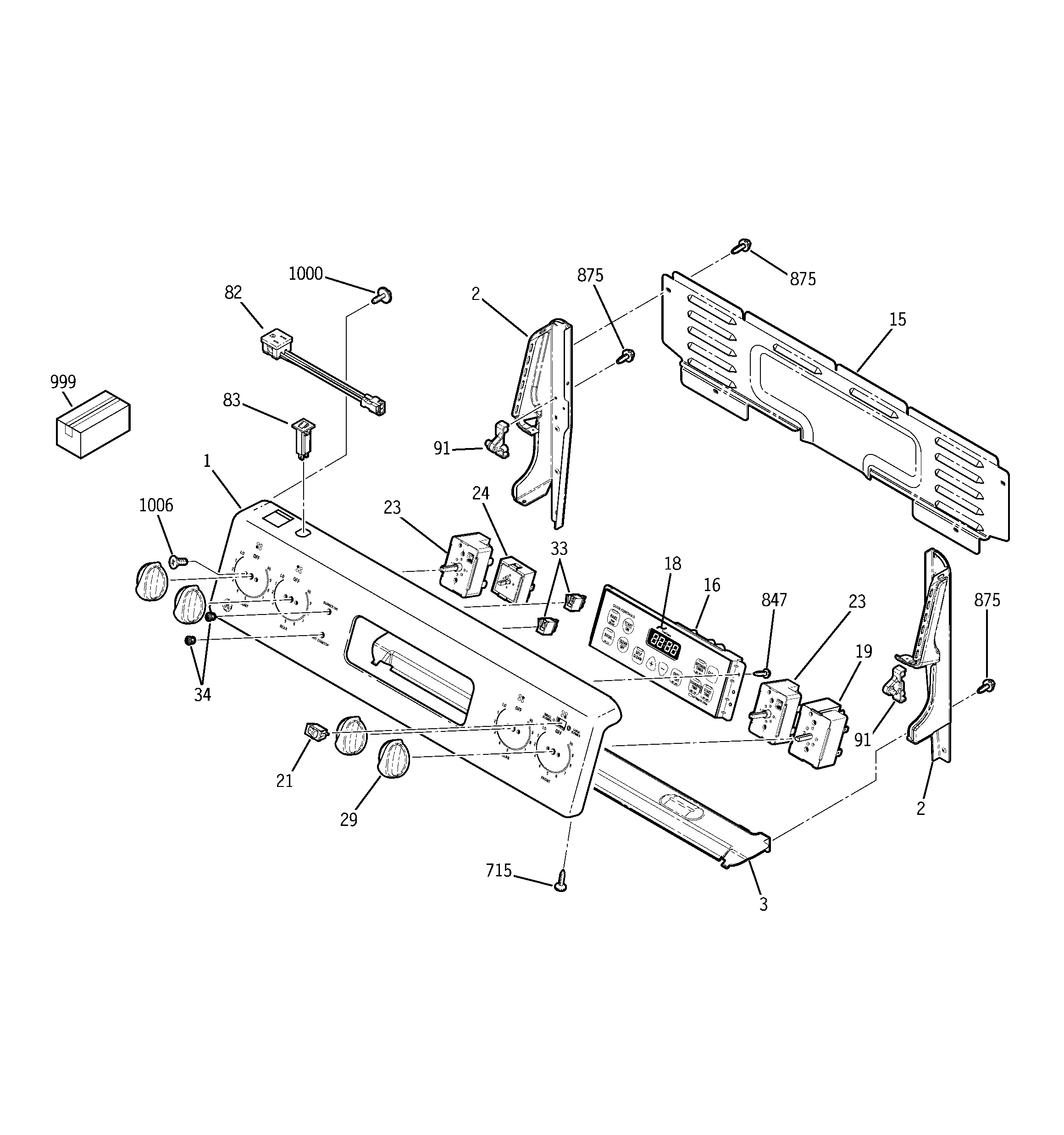 GE JCBP66SK3SS control panel diagram