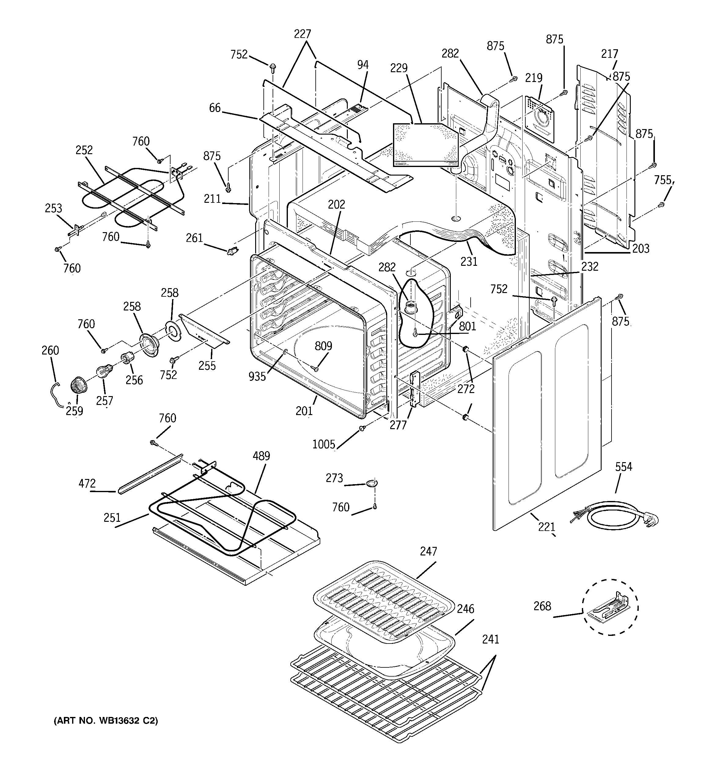 GE JCBP84SK3SS body parts diagram