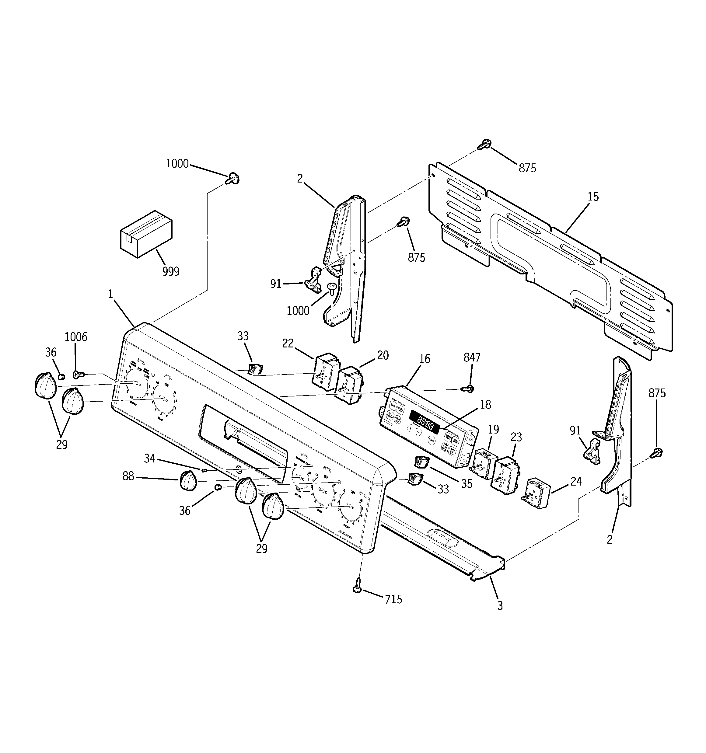 GE EER3000L01BB control panel diagram