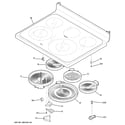 GE JCBP78WK3WW cooktop diagram