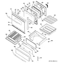 GE JGB928KEK4CC door & drawer parts diagram