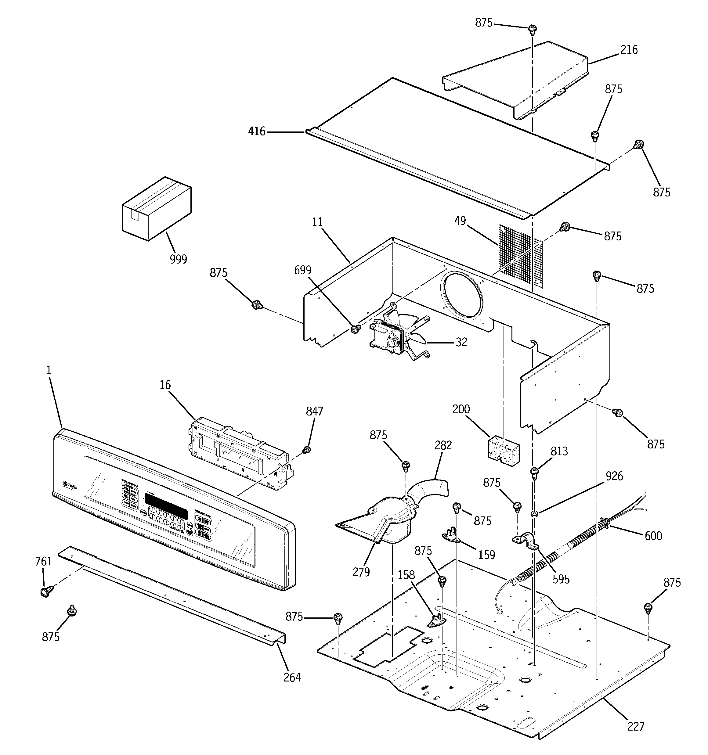 GE JK915SK4SS control panel & cooktop diagram