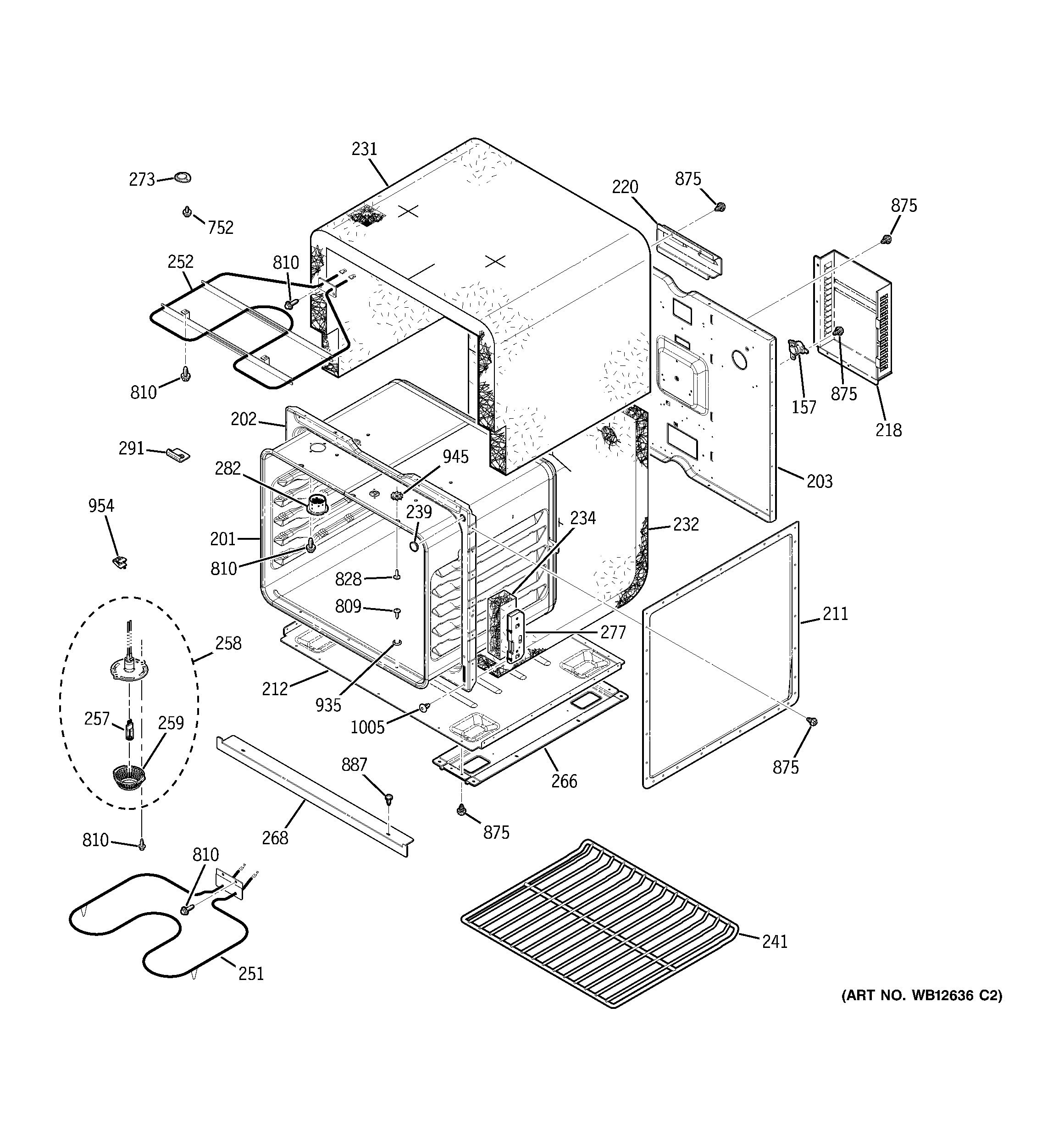 GE JKP28WF7WW lower oven diagram