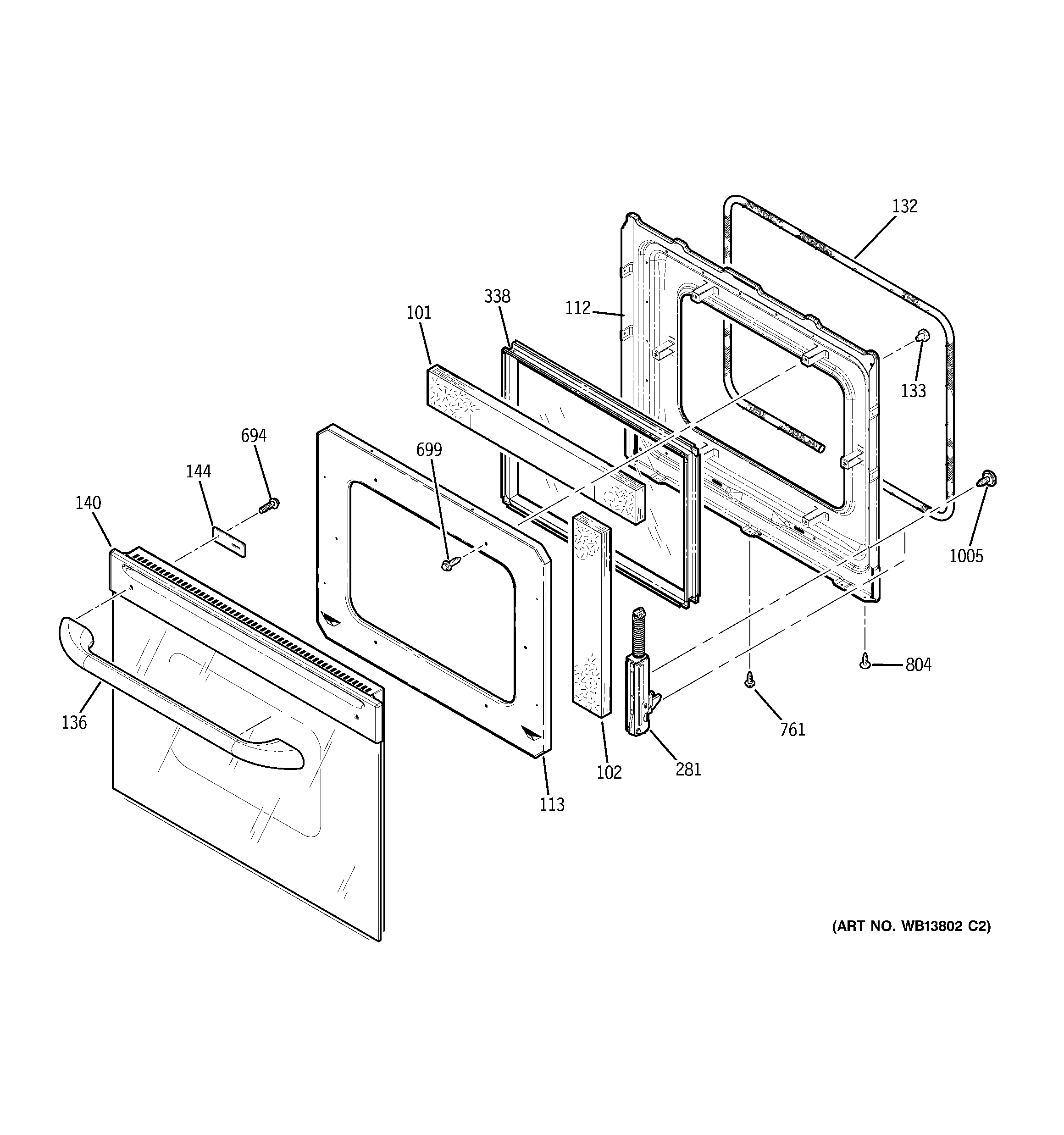 GE JKP28WF7WW upper door diagram