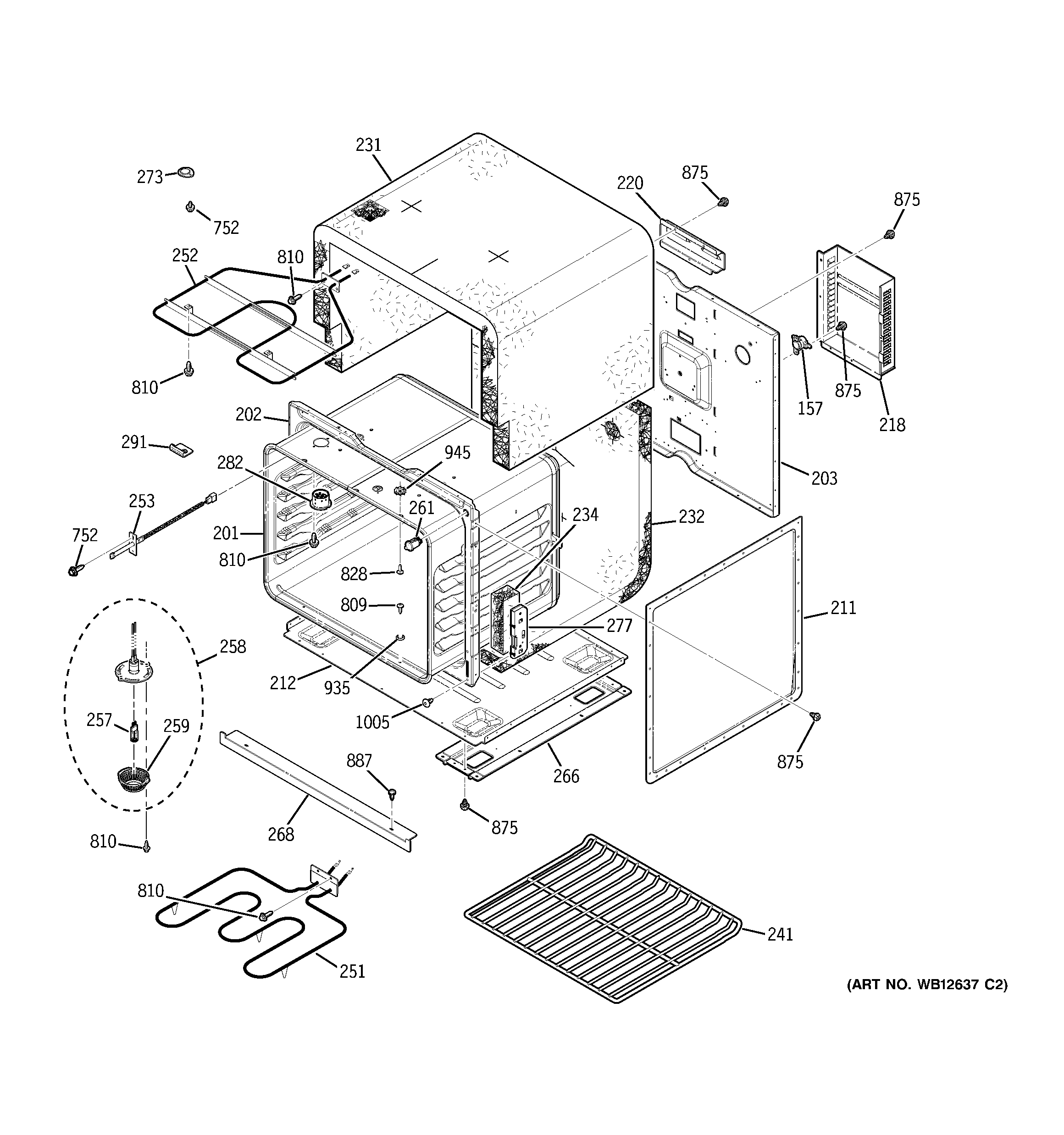 GE JKP48CF6CC lower oven diagram