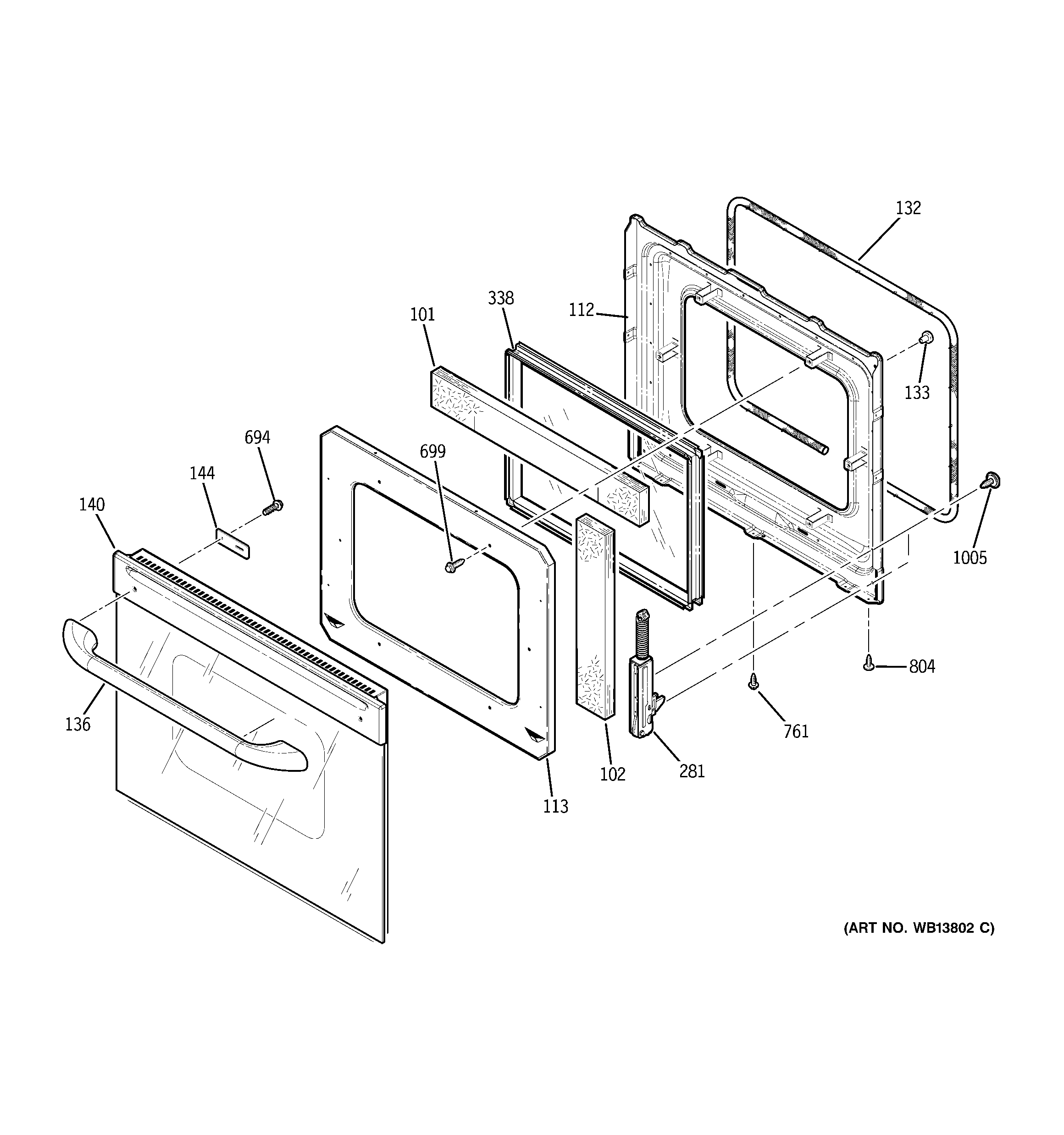 GE JKP48CF6CC door diagram