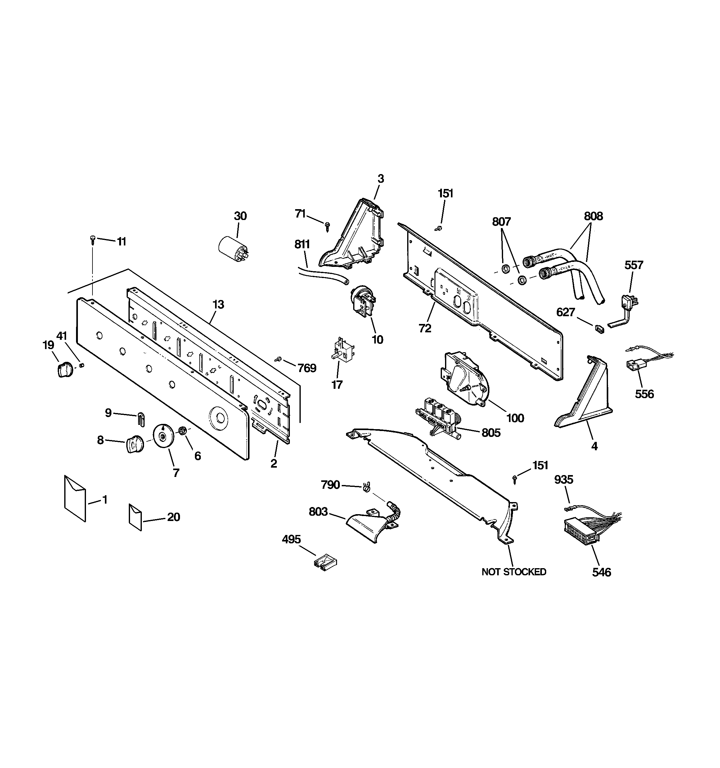 GE WBSR3140DCWW controls & backsplash diagram
