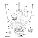 GE WTRE6260F2GG suspension, pump & drive components diagram