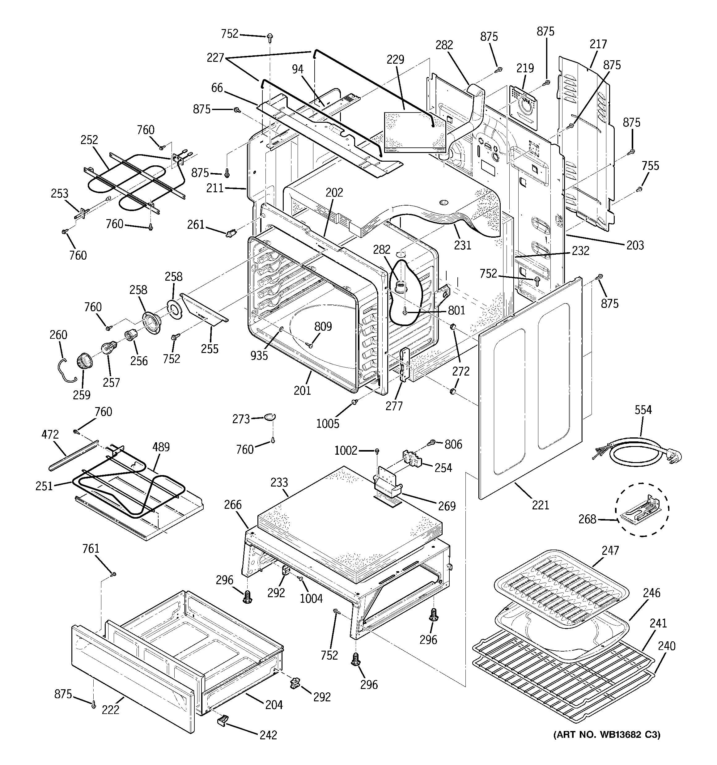 GE JCBP79WK2WW body parts diagram