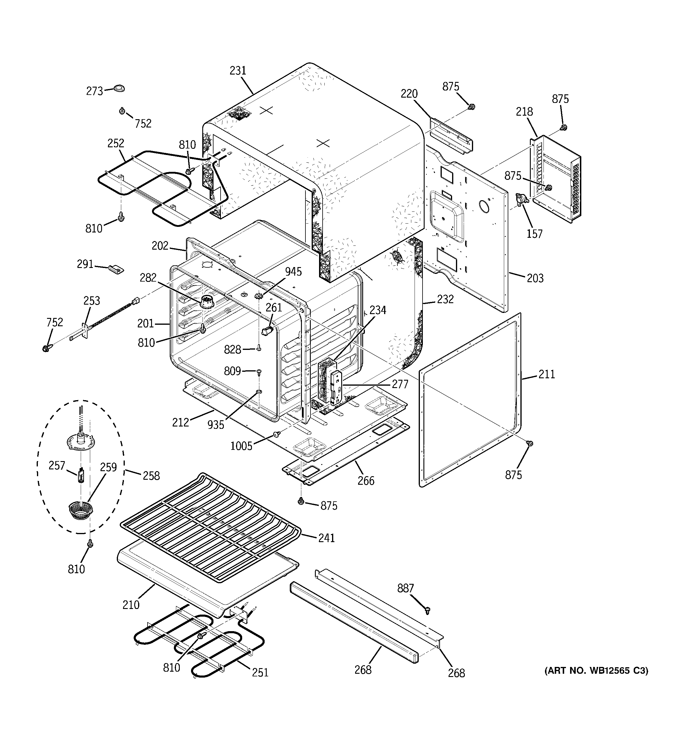 GE JK955SK4SS lower oven diagram