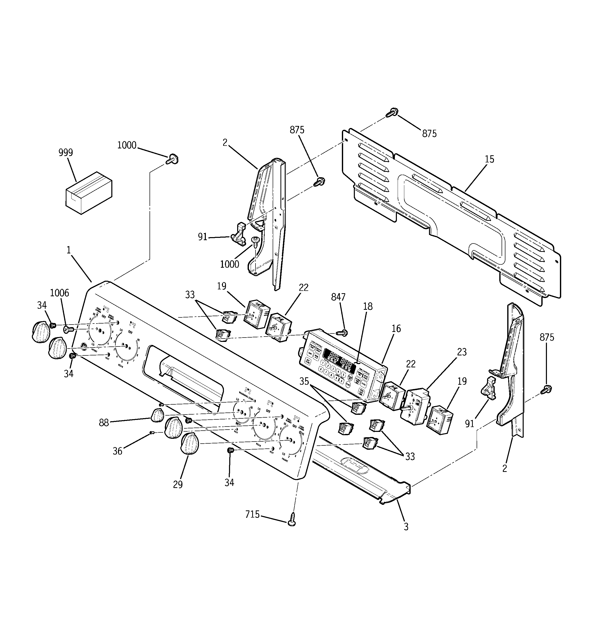 GE JBP84SK3SS control panel diagram