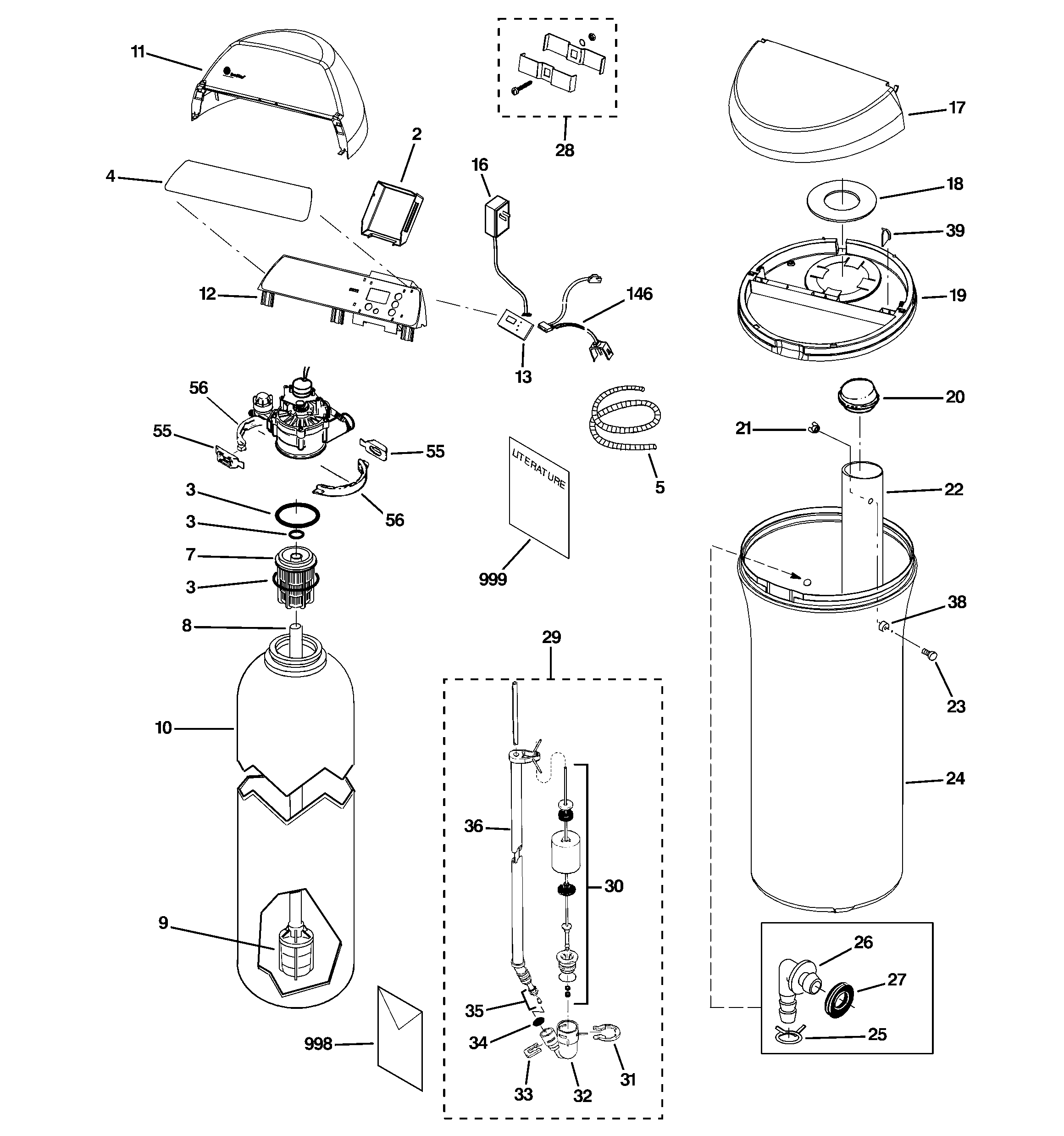 GE GXSF30H02 body parts diagram