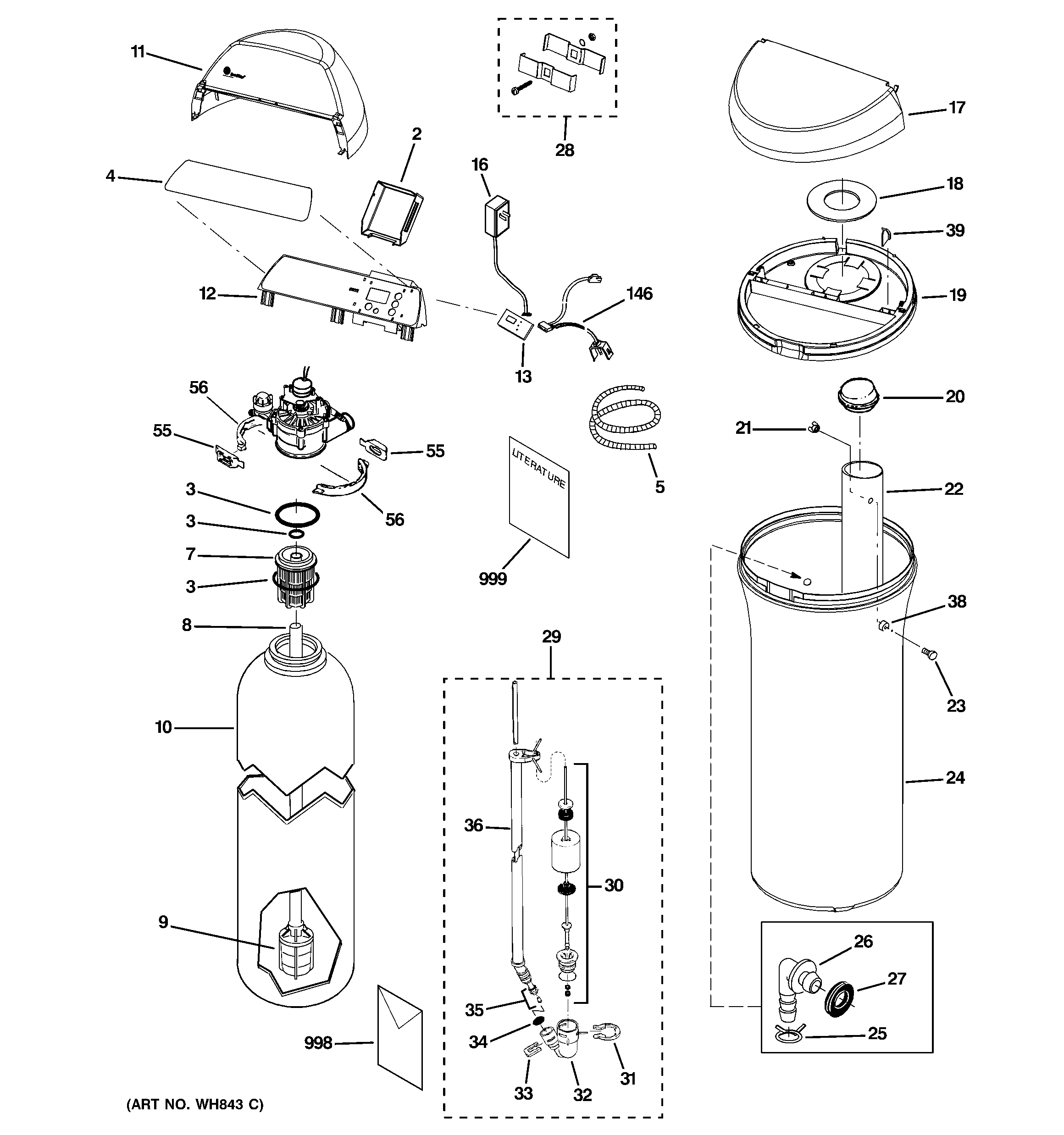 GE GXSF40H02 body parts diagram