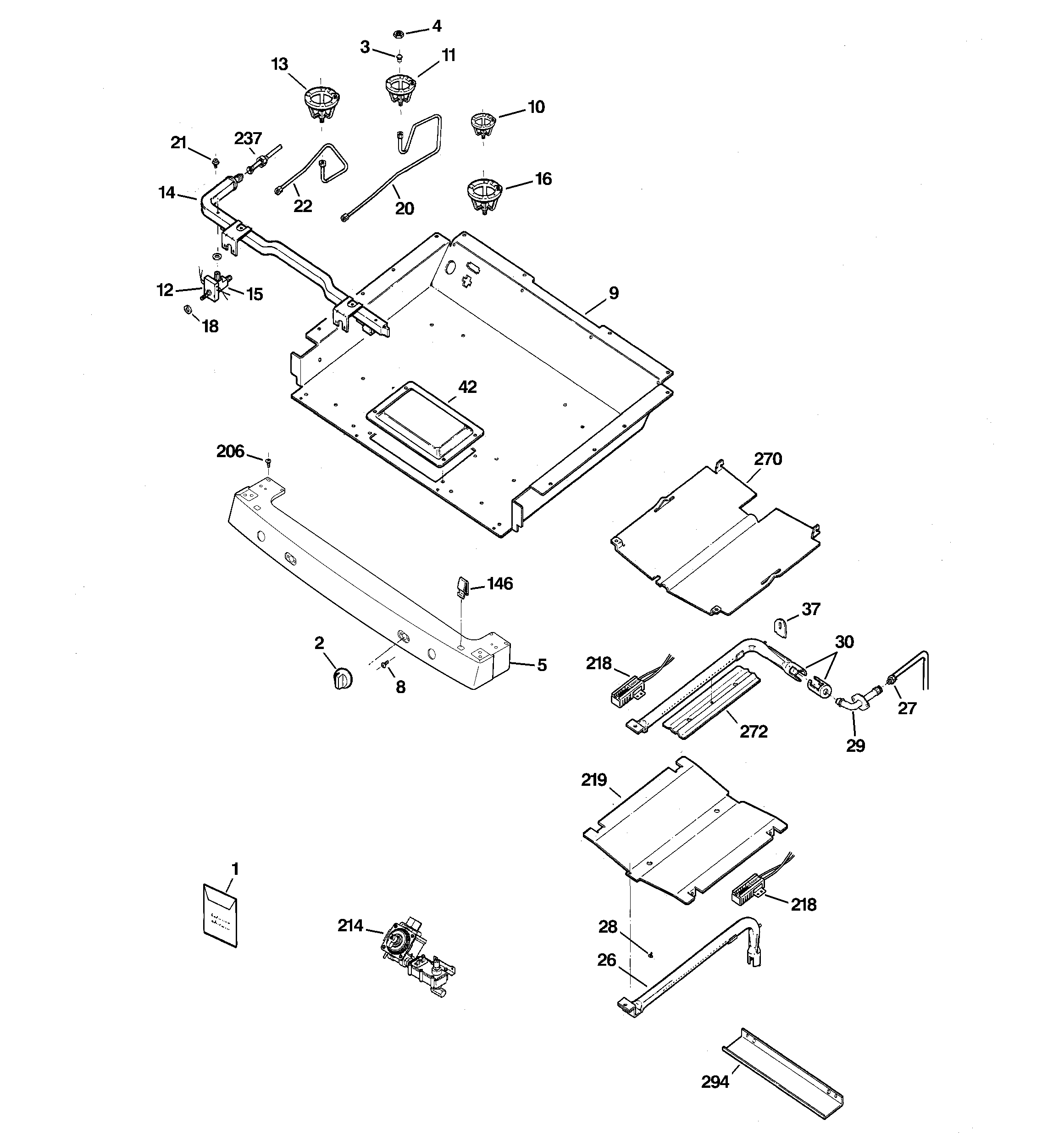 GE JGBP85CEJ4CC gas & burner parts diagram