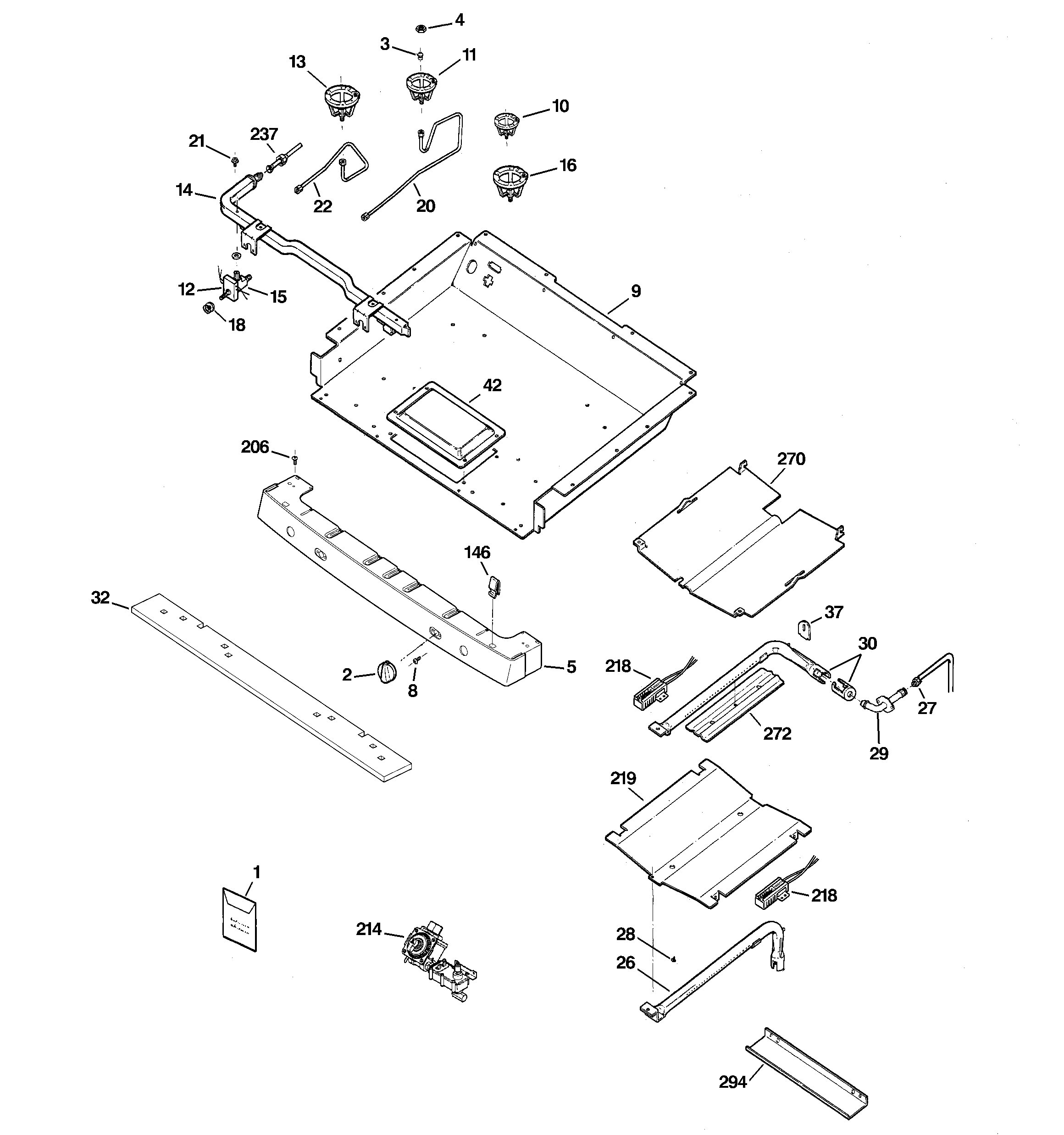 GE JGBP85SEJ4SS gas & burner parts diagram