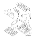 GE JGBP86CEK3CC control panel & cooktop diagram