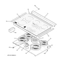 GE JCS968WK2WW cooktop diagram