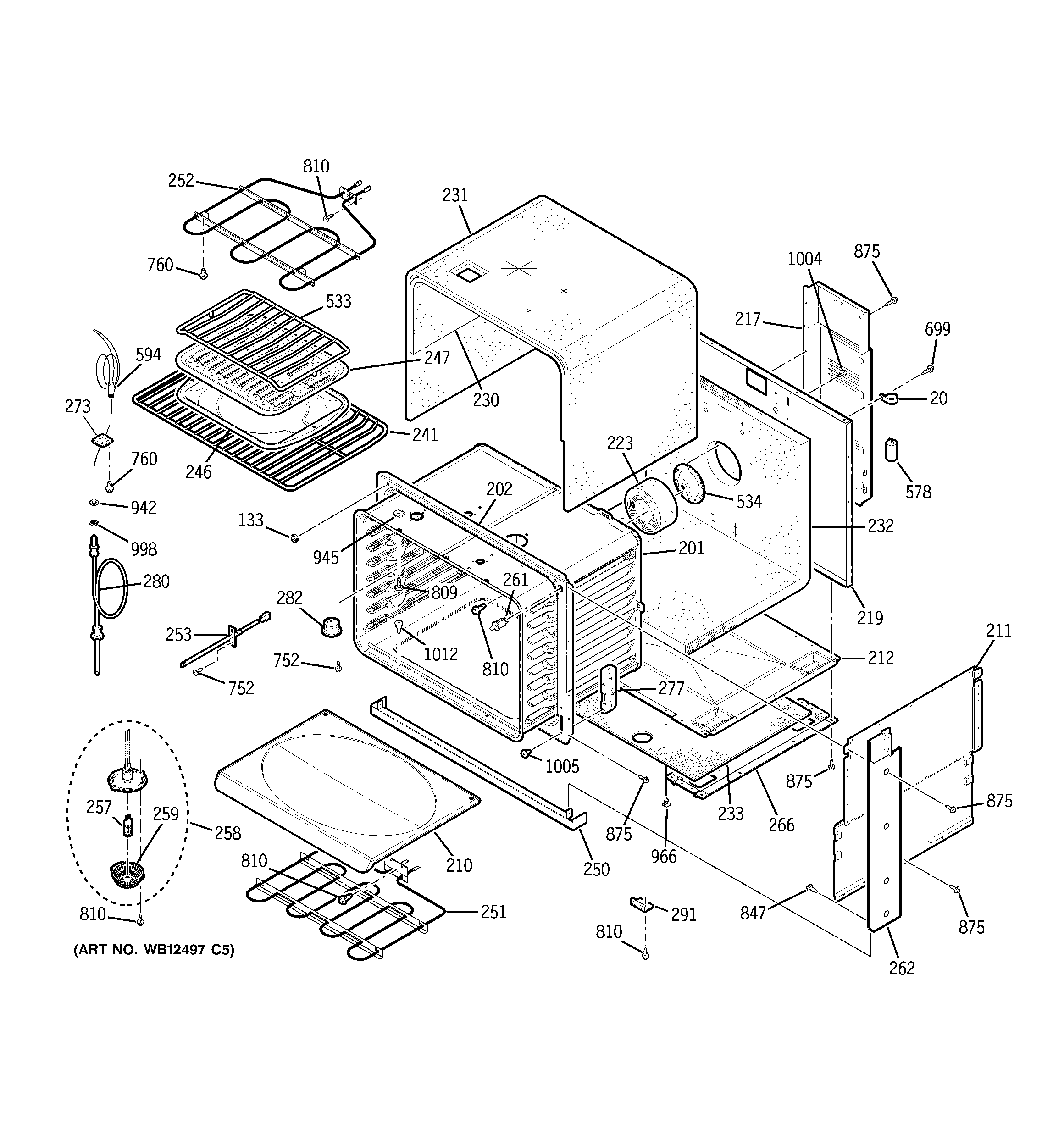 GE JD968SK2SS body parts diagram