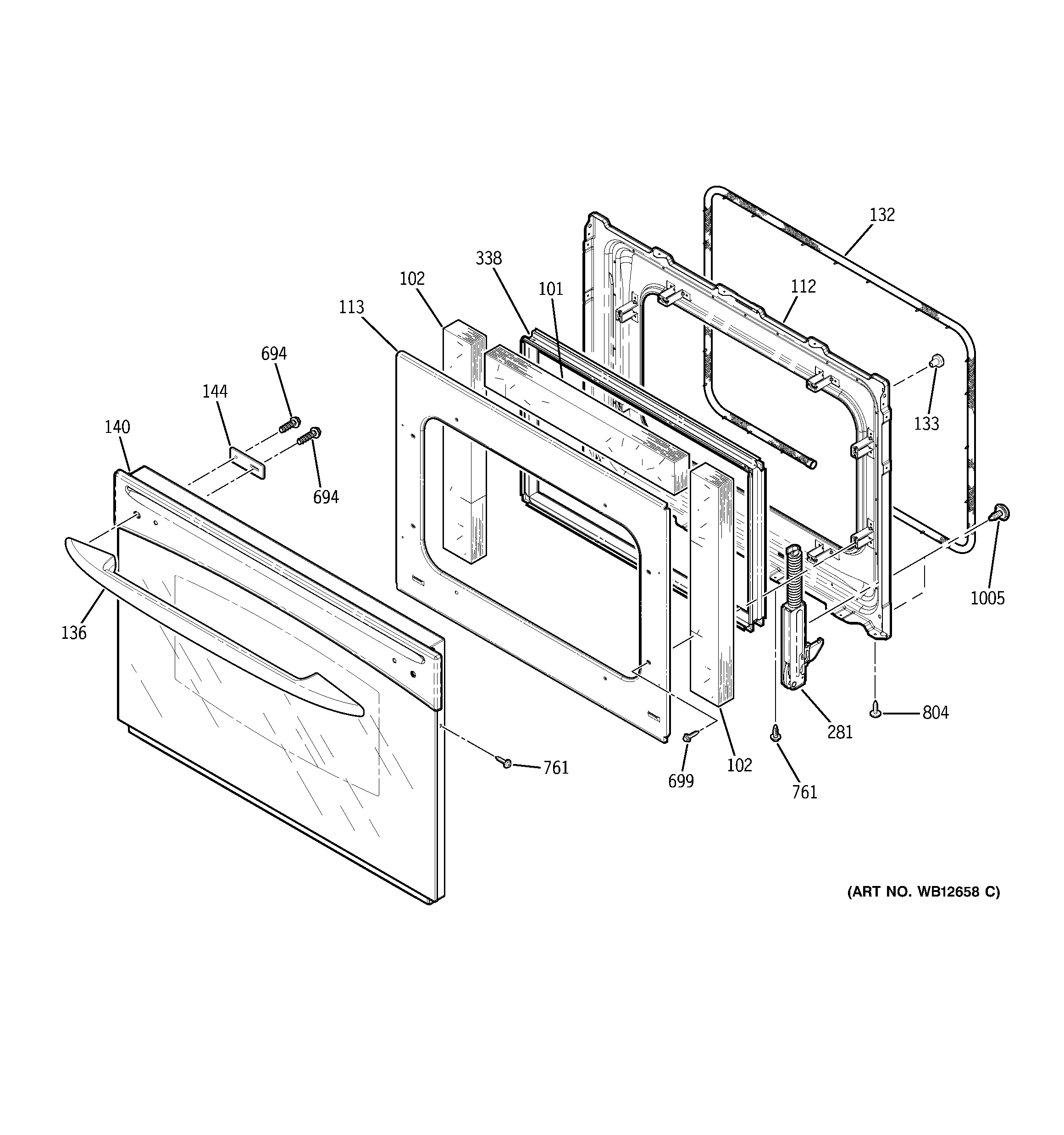 GE JS900CK2CC door diagram