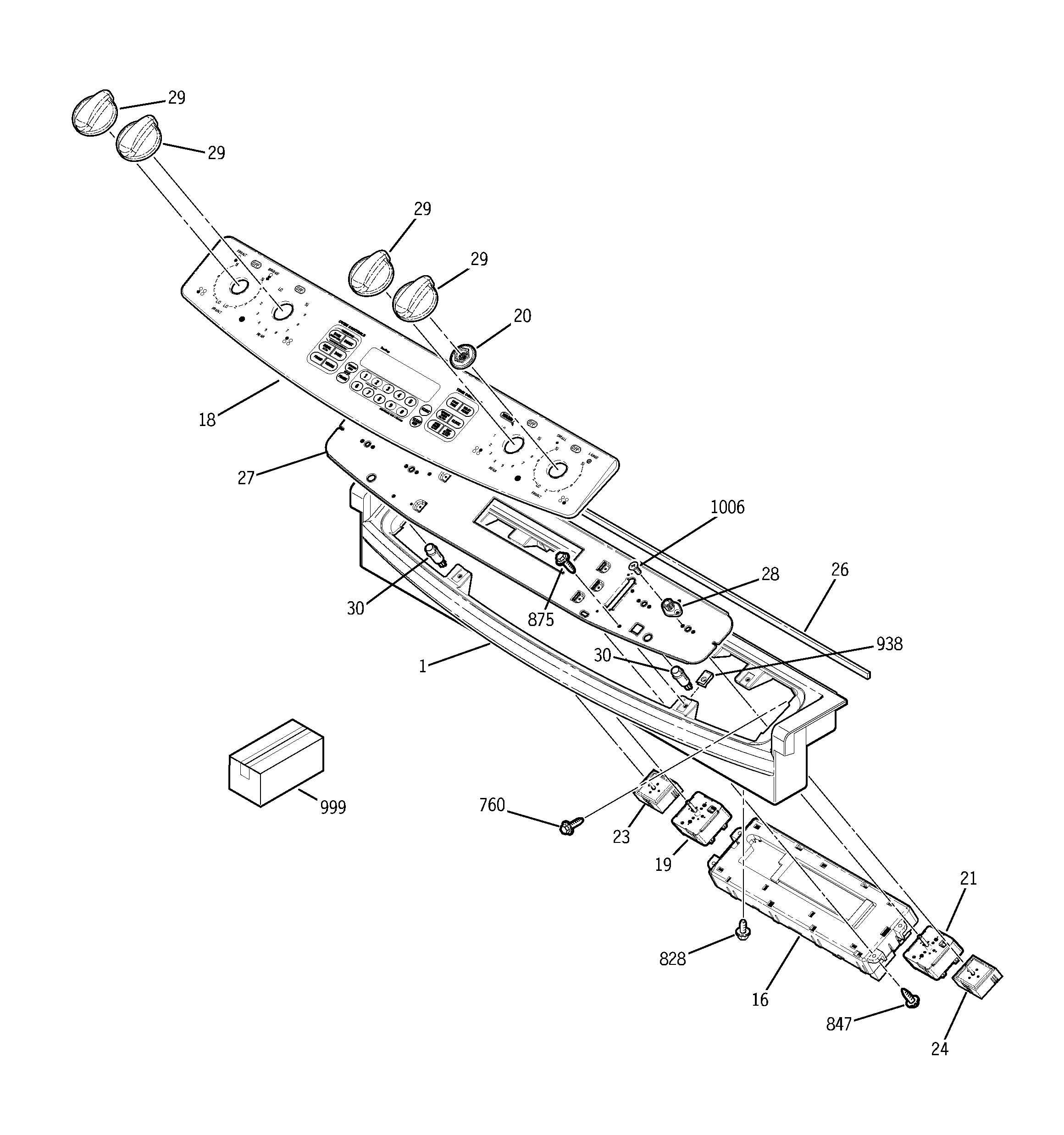 GE JS968TK2WW control panel diagram
