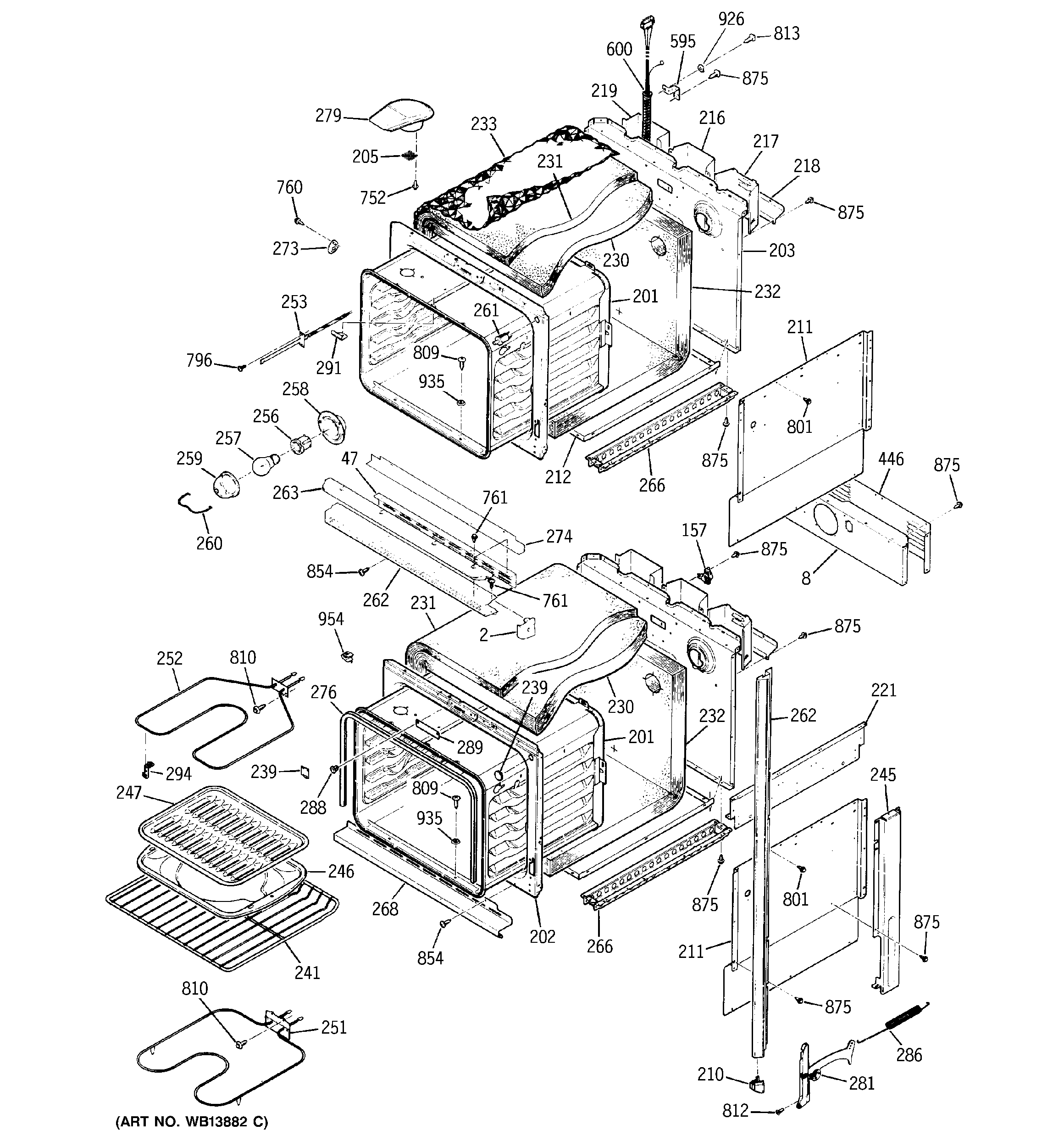 GE JKP26GT1BB body parts diagram