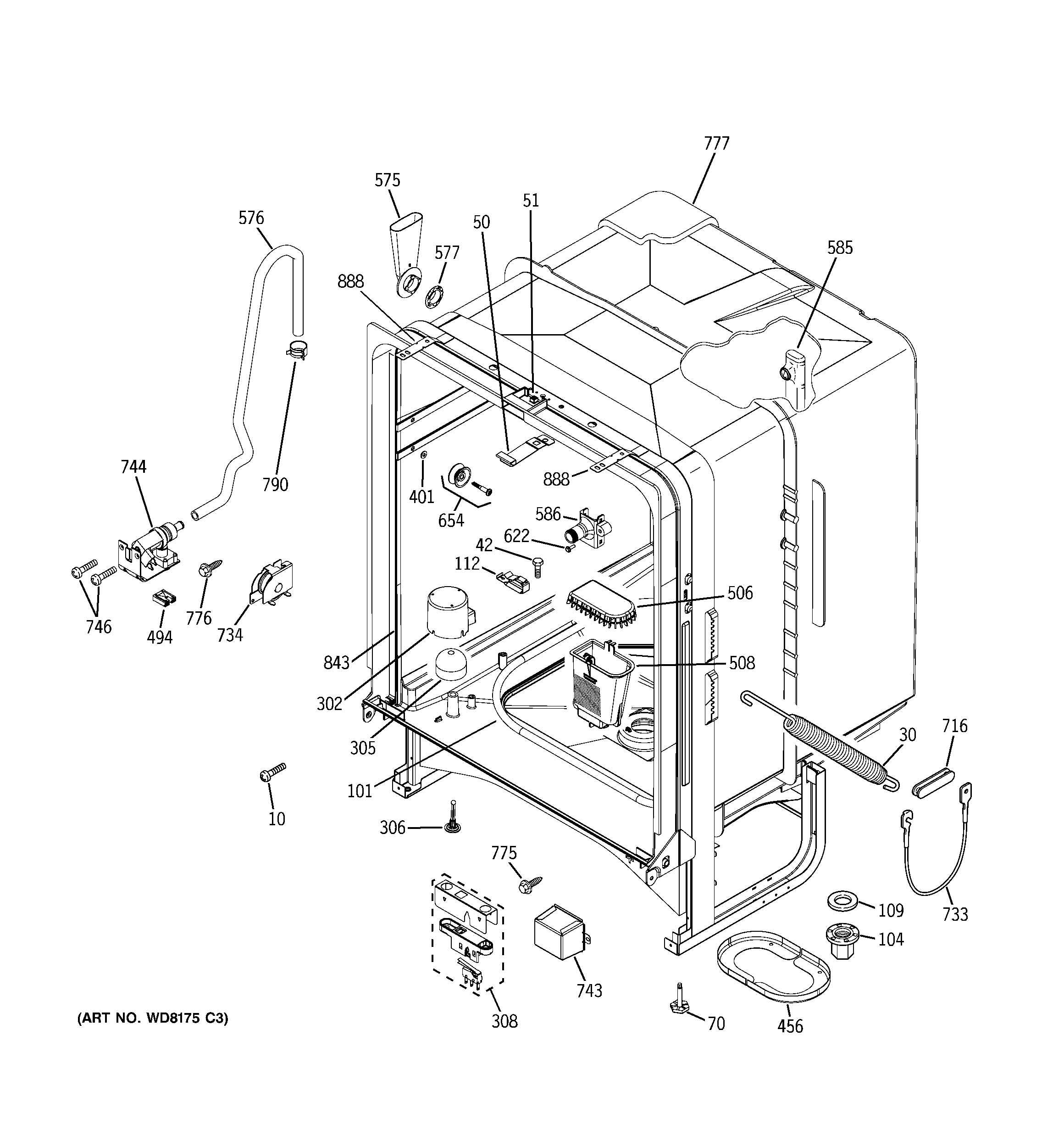 GE GLD4360L15SS body parts diagram