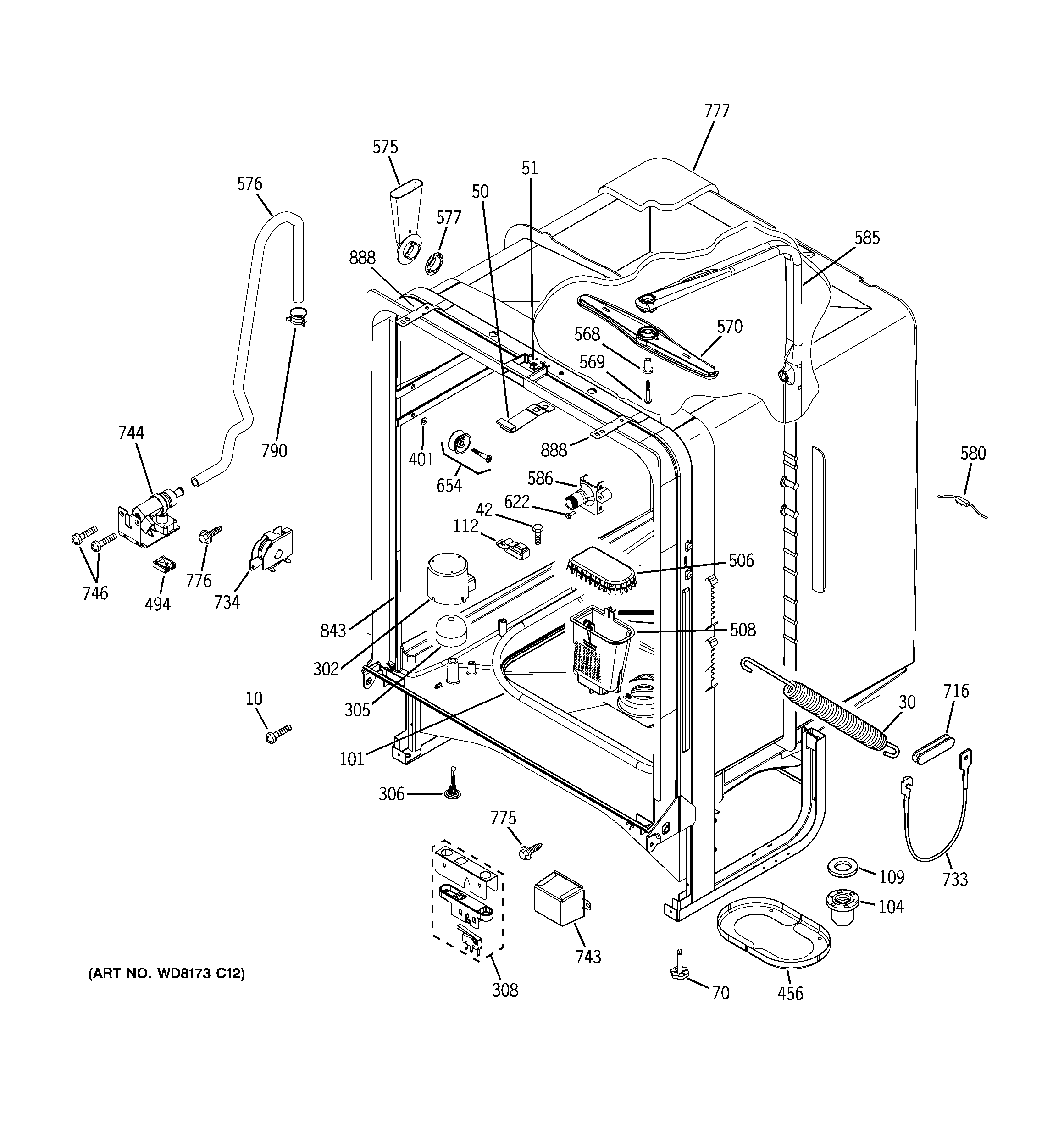 GE GLD5560L15SS body parts diagram