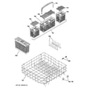 GE PDW8211J01WW lower rack assembly diagram