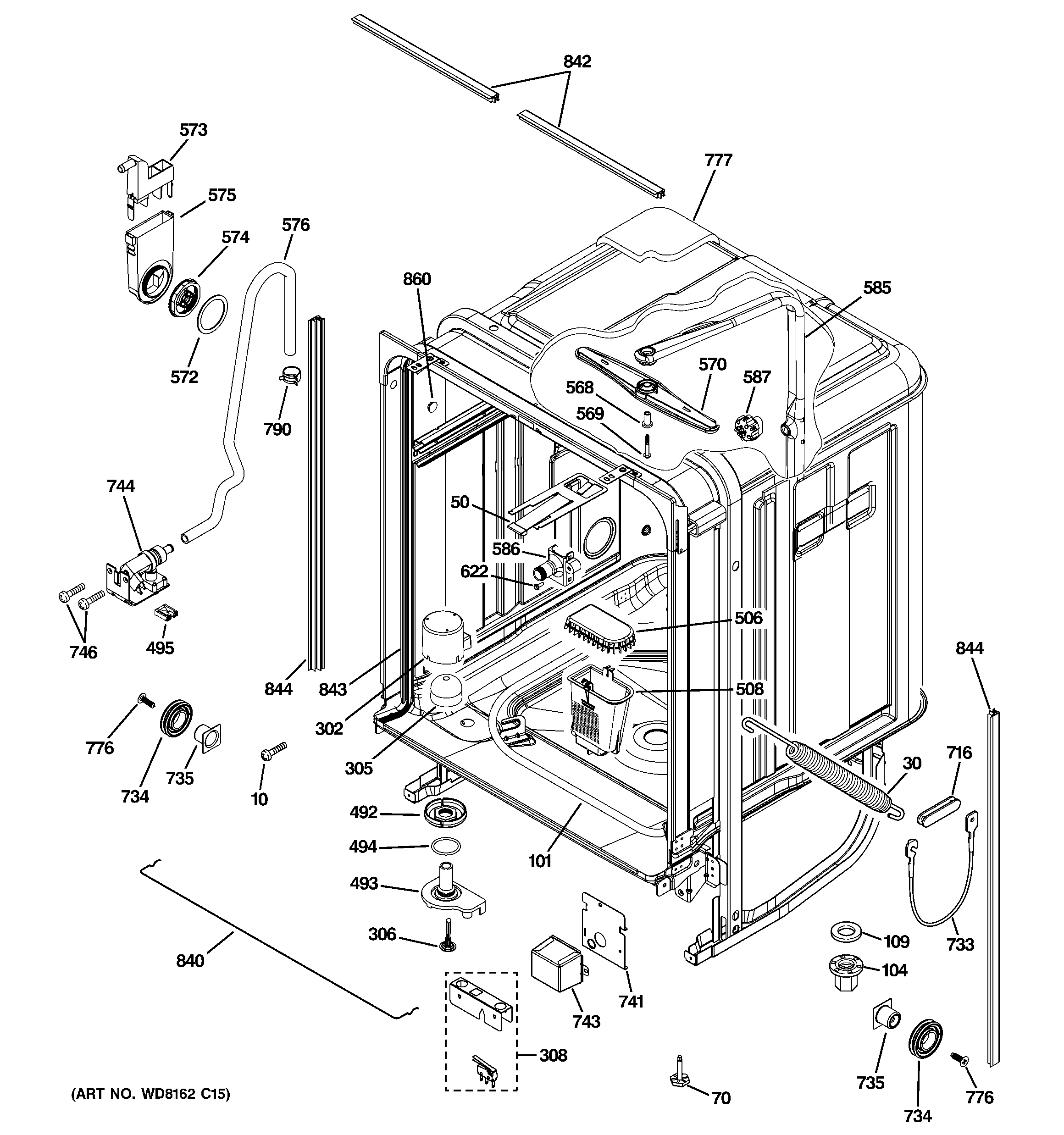 GE PDW8280J01SS body parts diagram