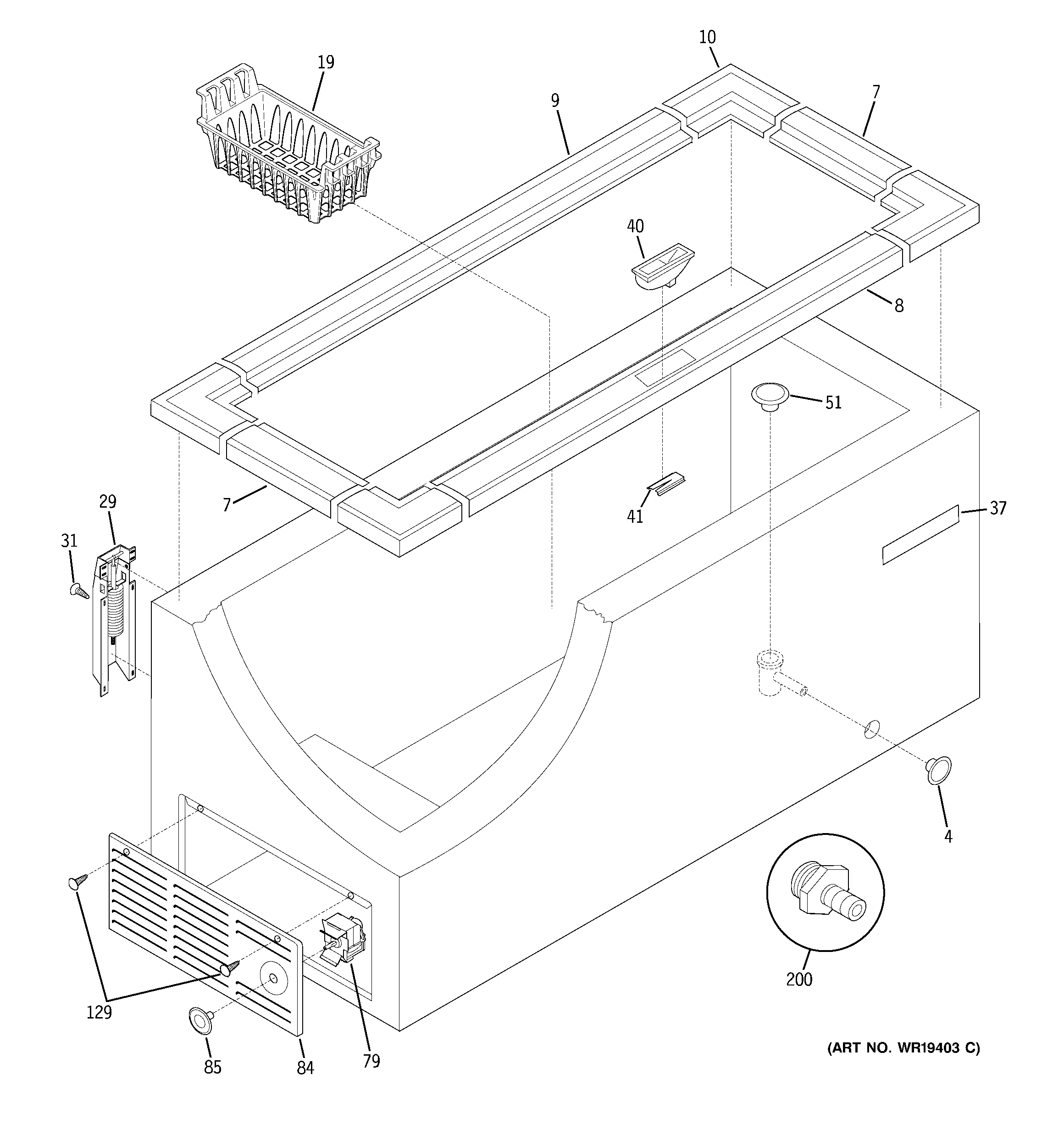 GE FCM15DPFWH cabinet diagram