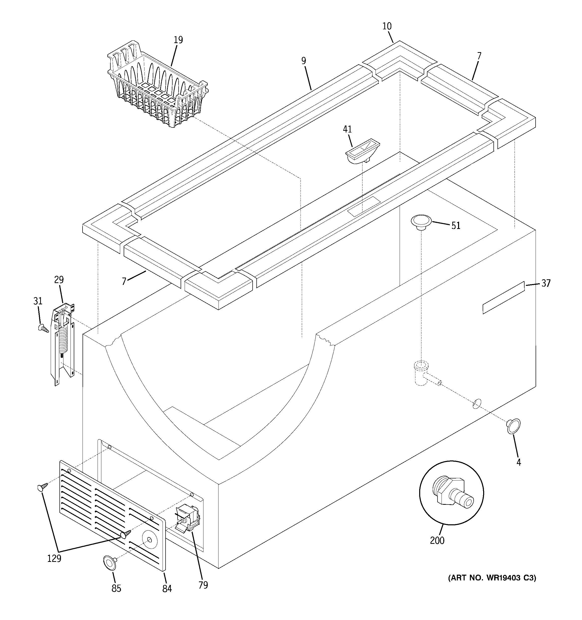 GE FCM9DMEWH cabinet diagram