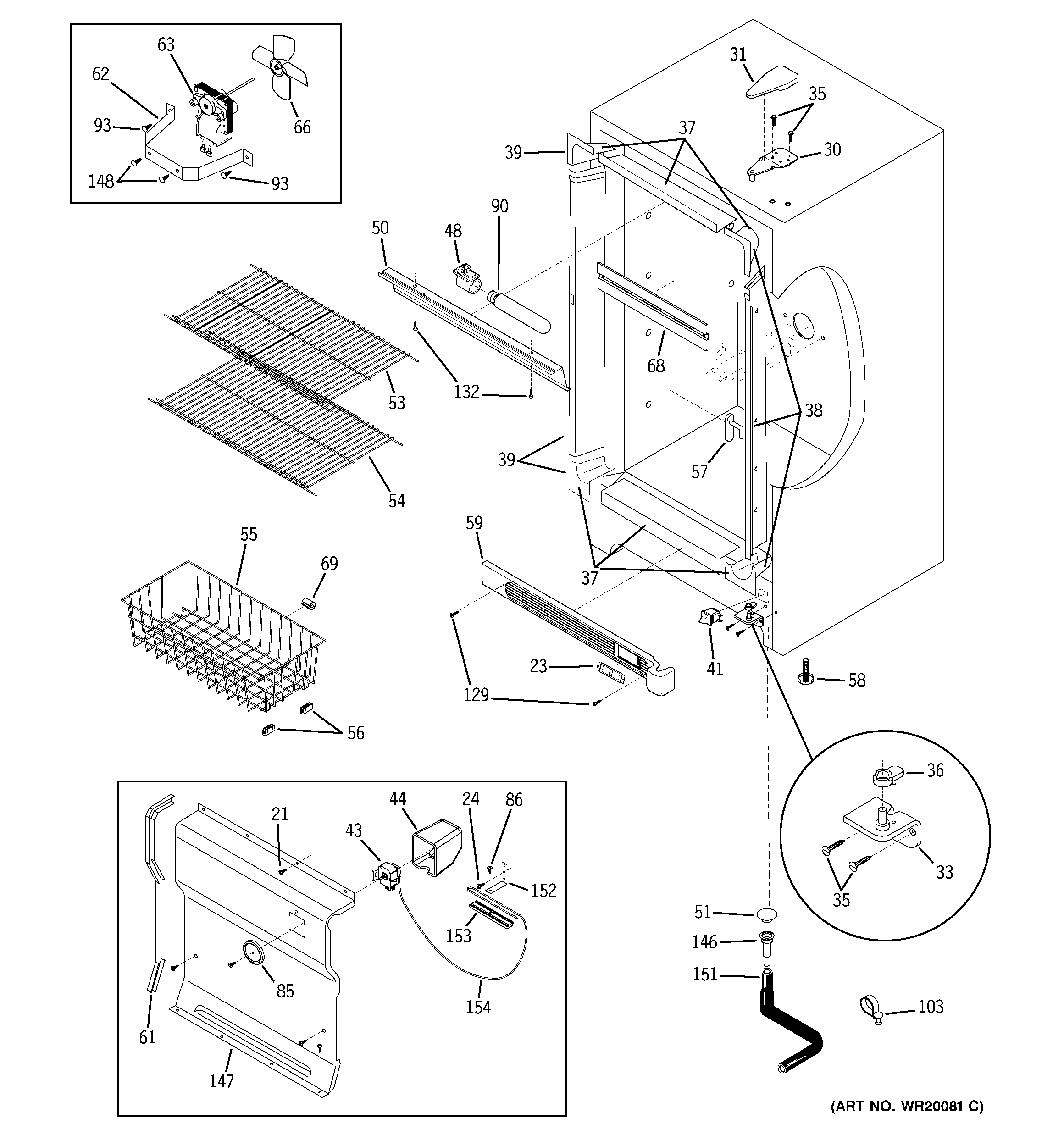 GE FUG17DSCRWH cabinet diagram
