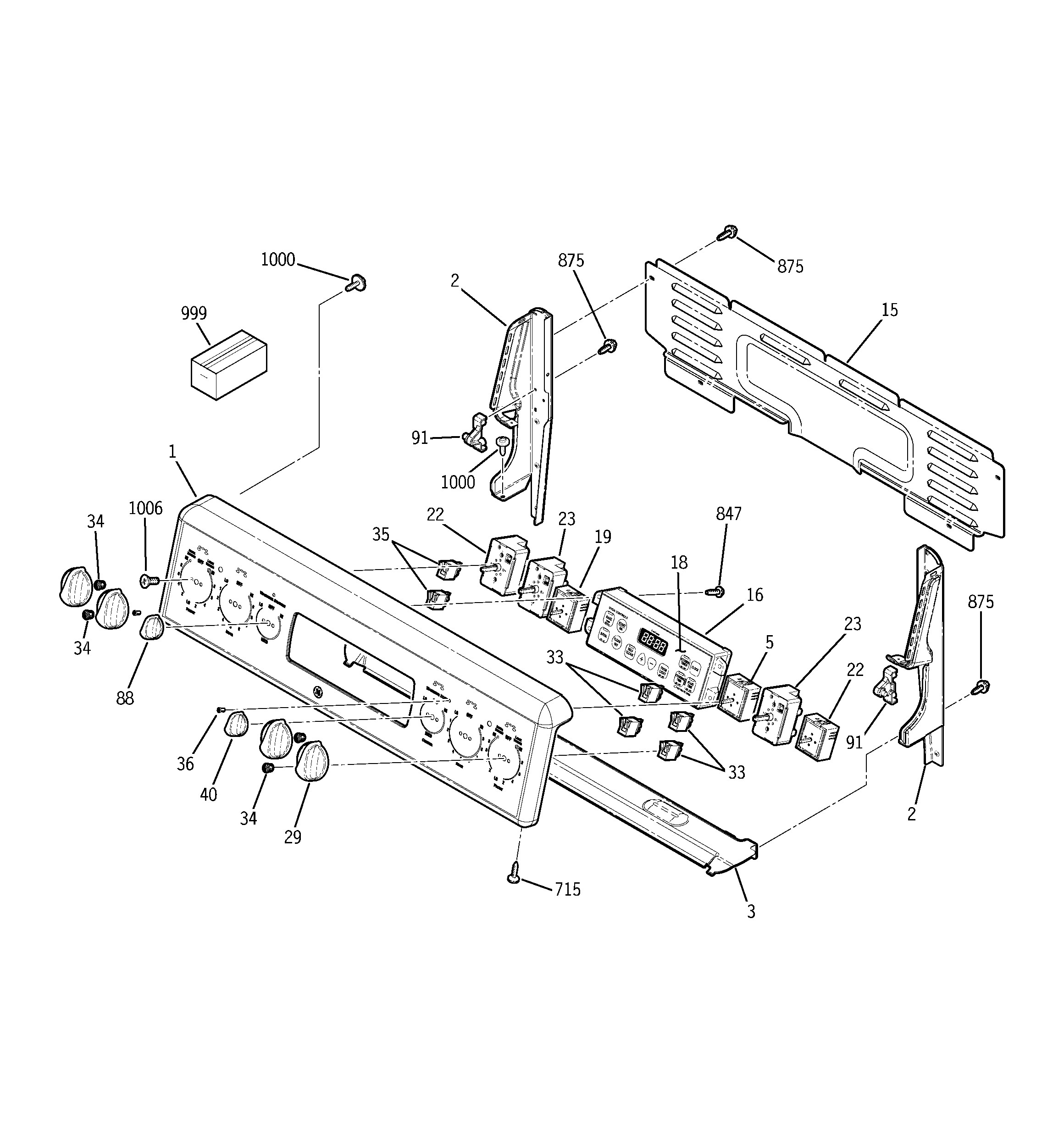 GE JBP89SL1SS control panel diagram