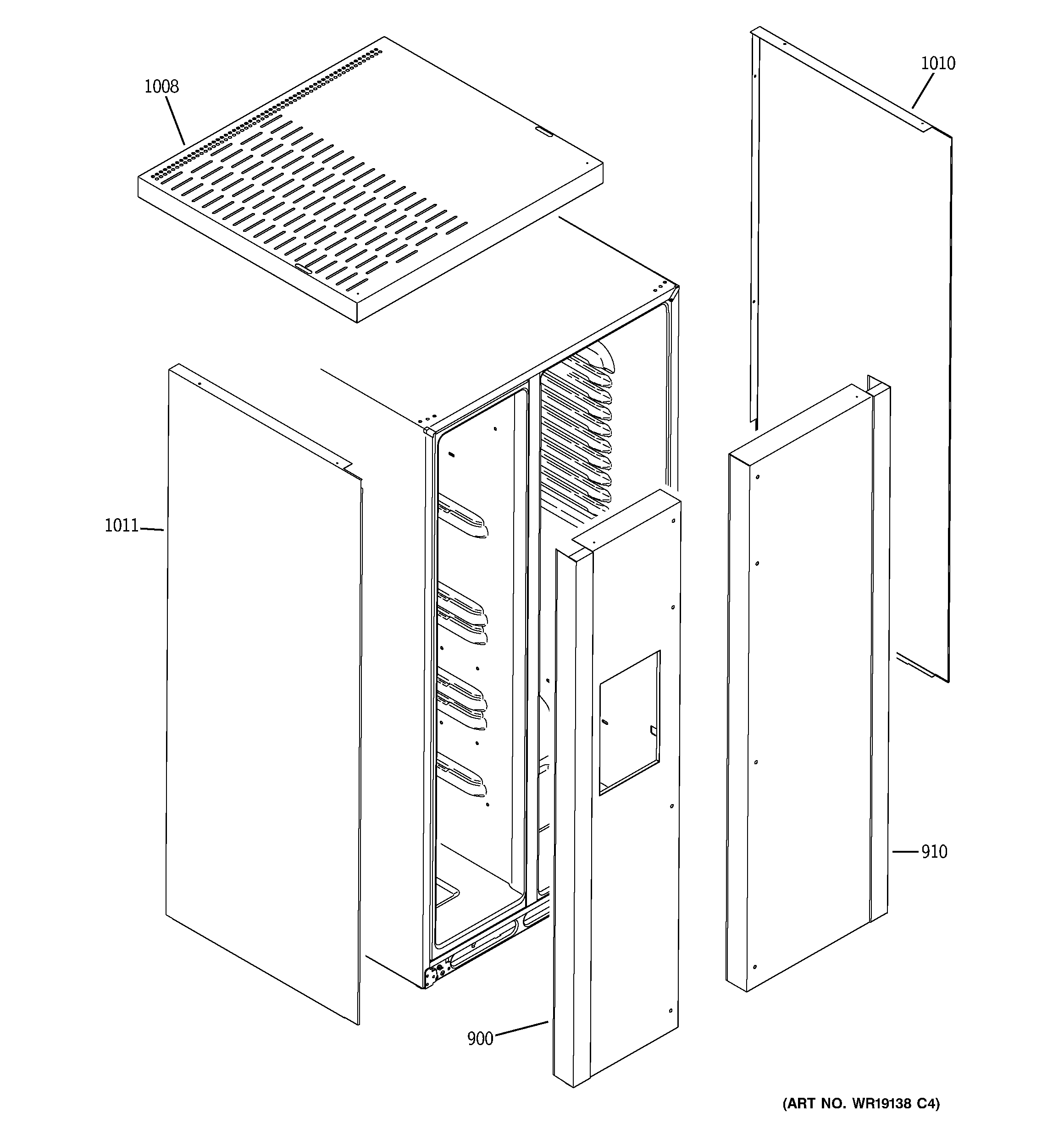 GE ZFSB25DTASS clad components diagram