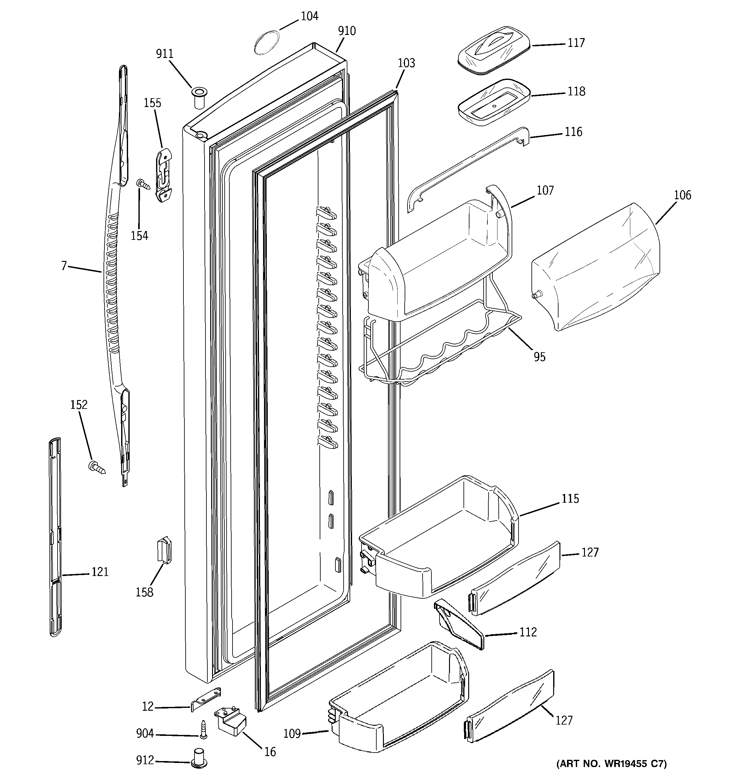 RCA RSK27NGSBCCC fresh food door diagram