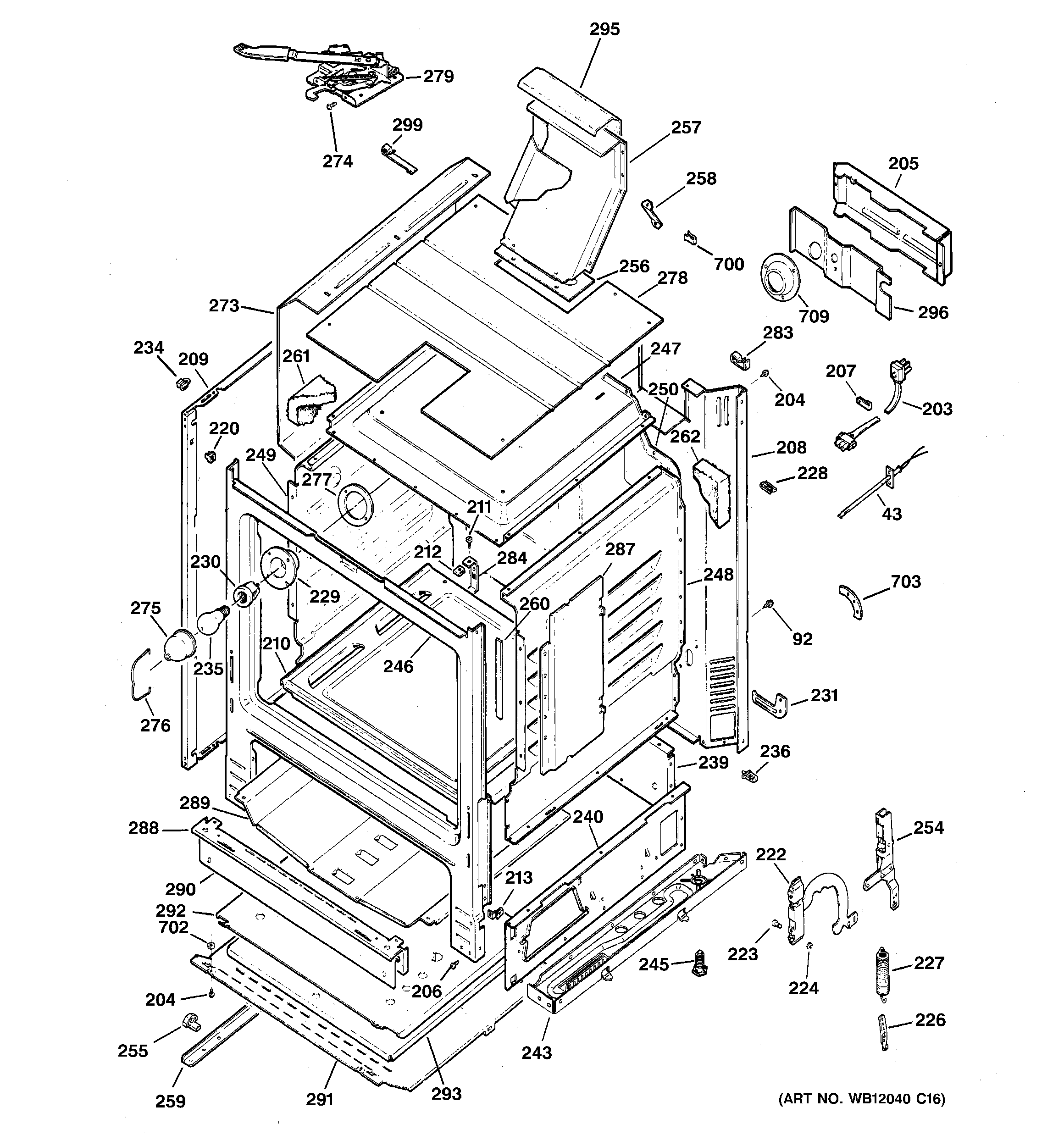 GE JGBP25EEL2BB body parts diagram