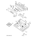 GE JGBP30WEK3WW control panel & cooktop diagram