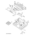 GE JGBP30SEK4SS control panel & cooktop diagram