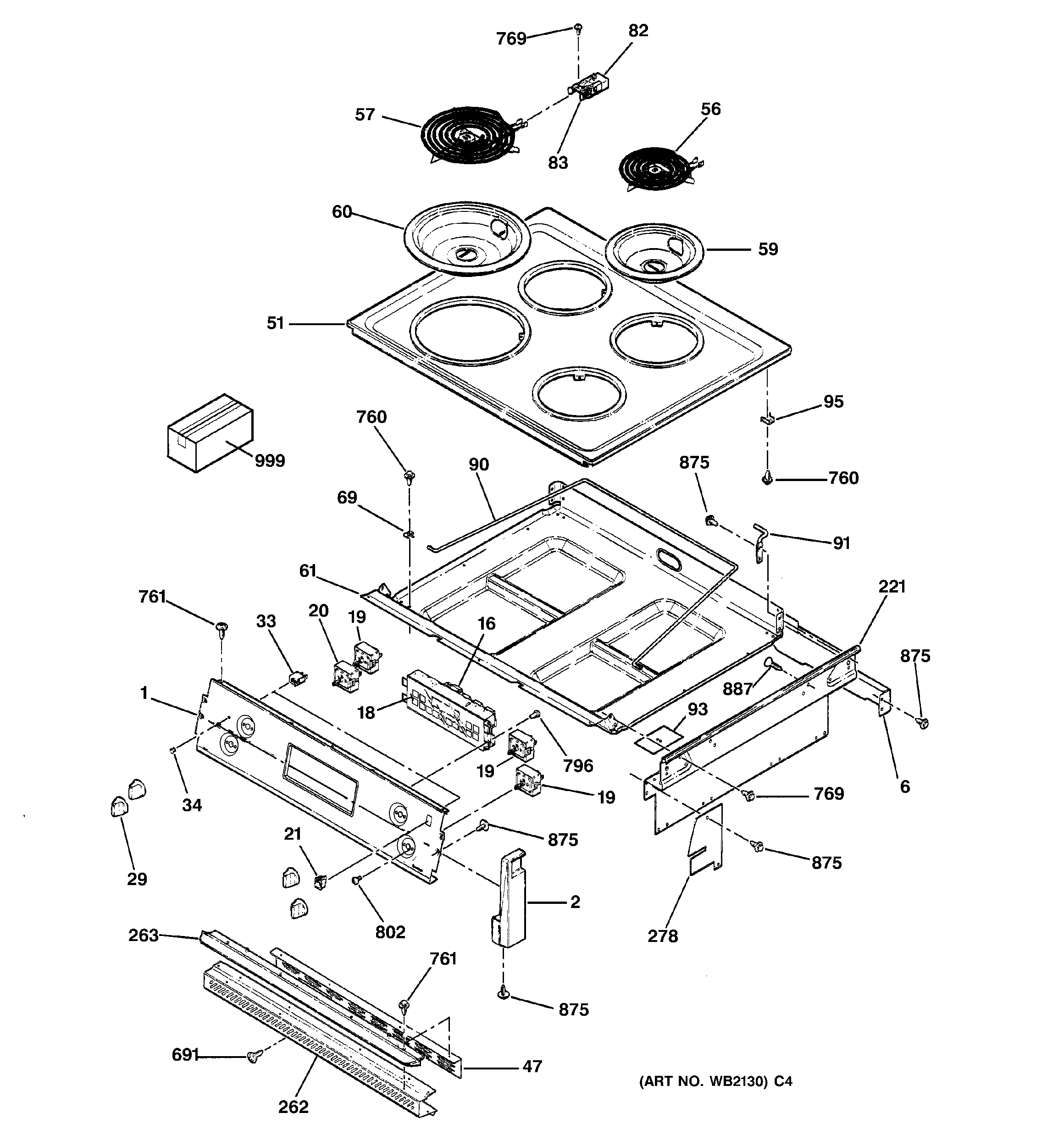GE JMP31CL1CC control panel & cooktop diagram