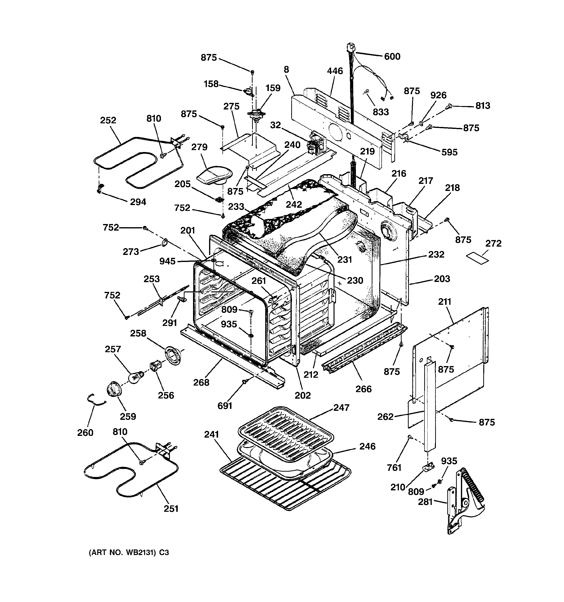 GE JMP31CL1CC body parts diagram