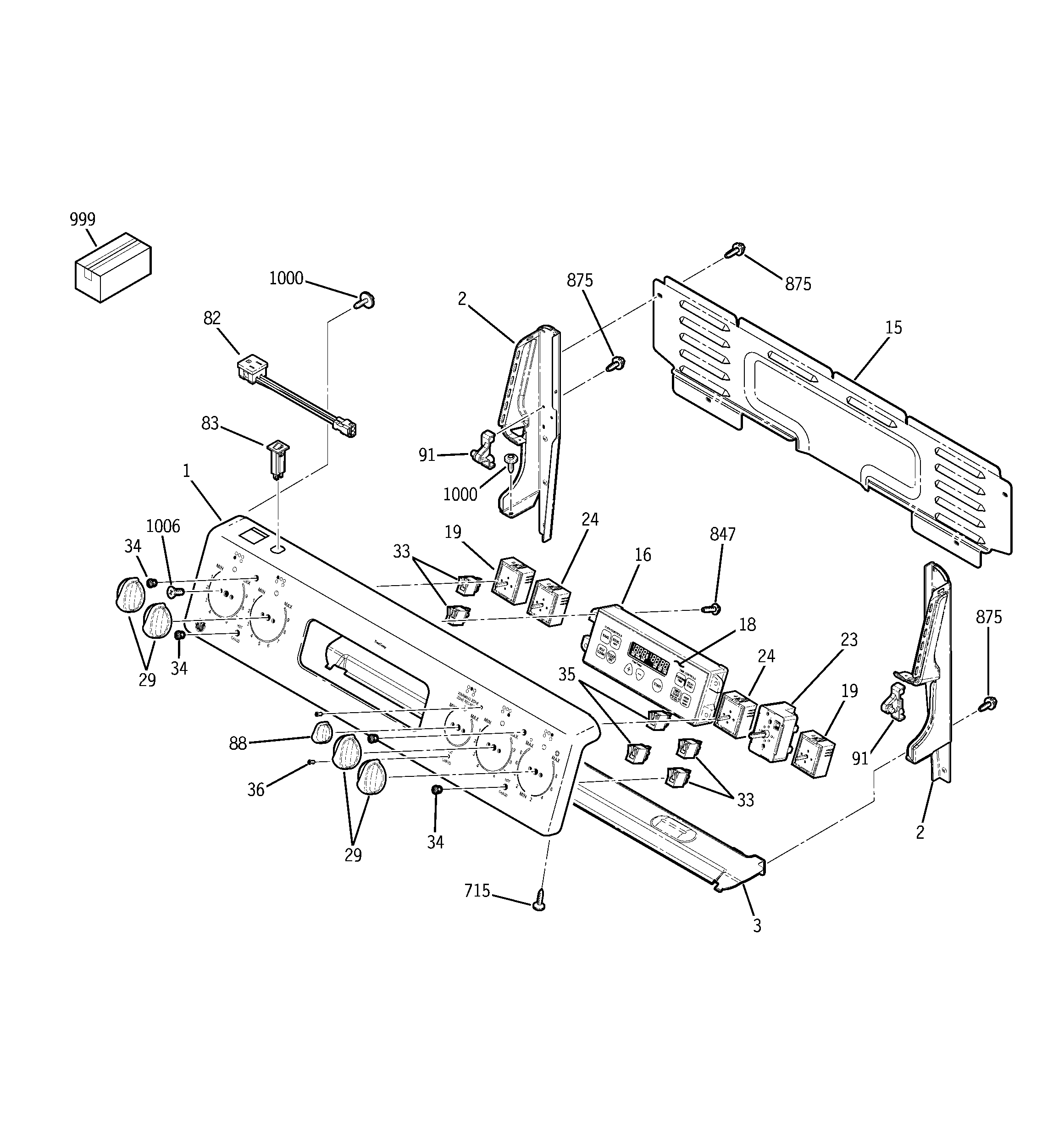 GE ECBP82SL2SS control panel diagram