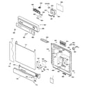 GE GSD3200J20WW escutcheon & door assembly diagram