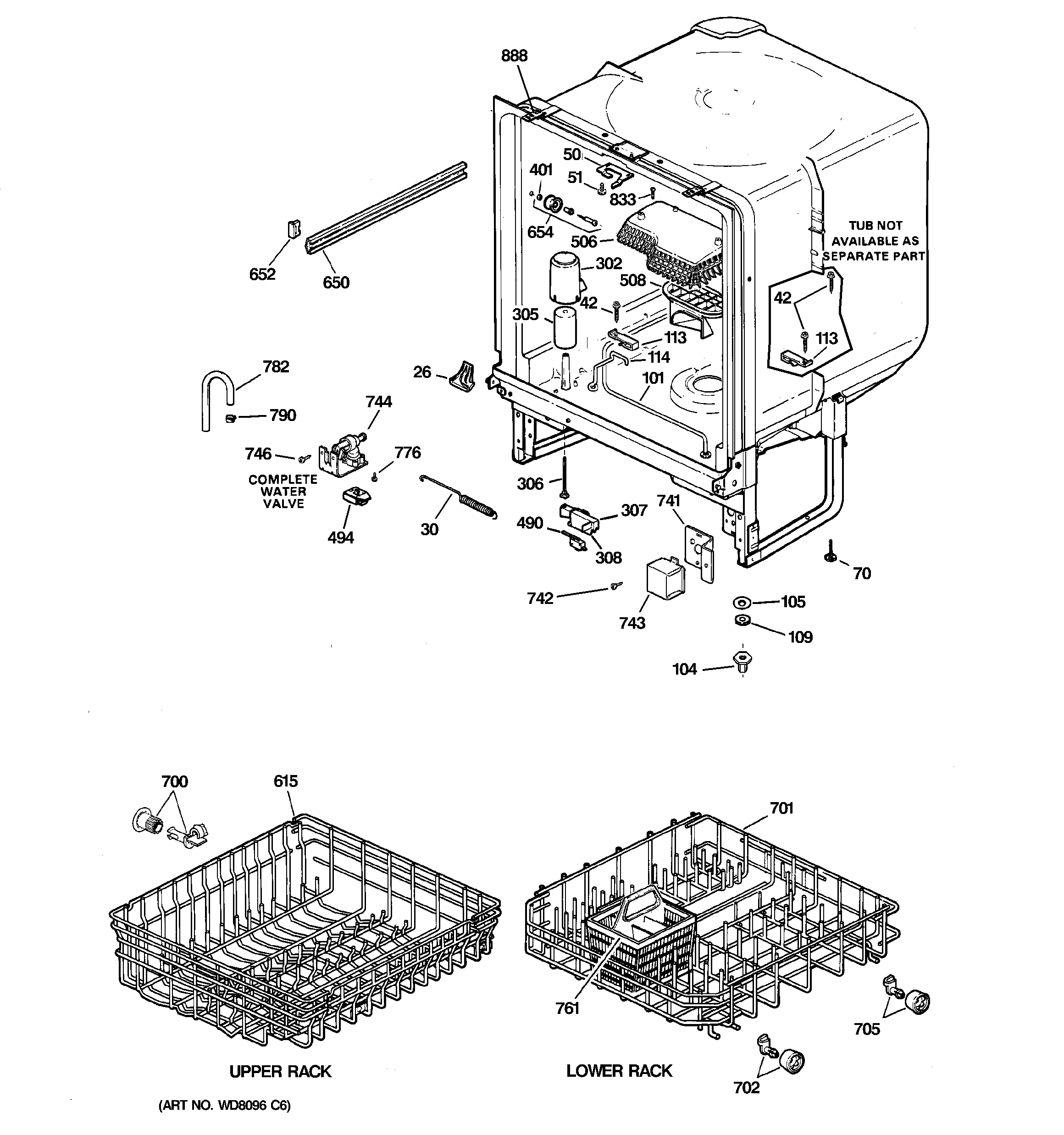 GE GSM2100G20BB body parts diagram